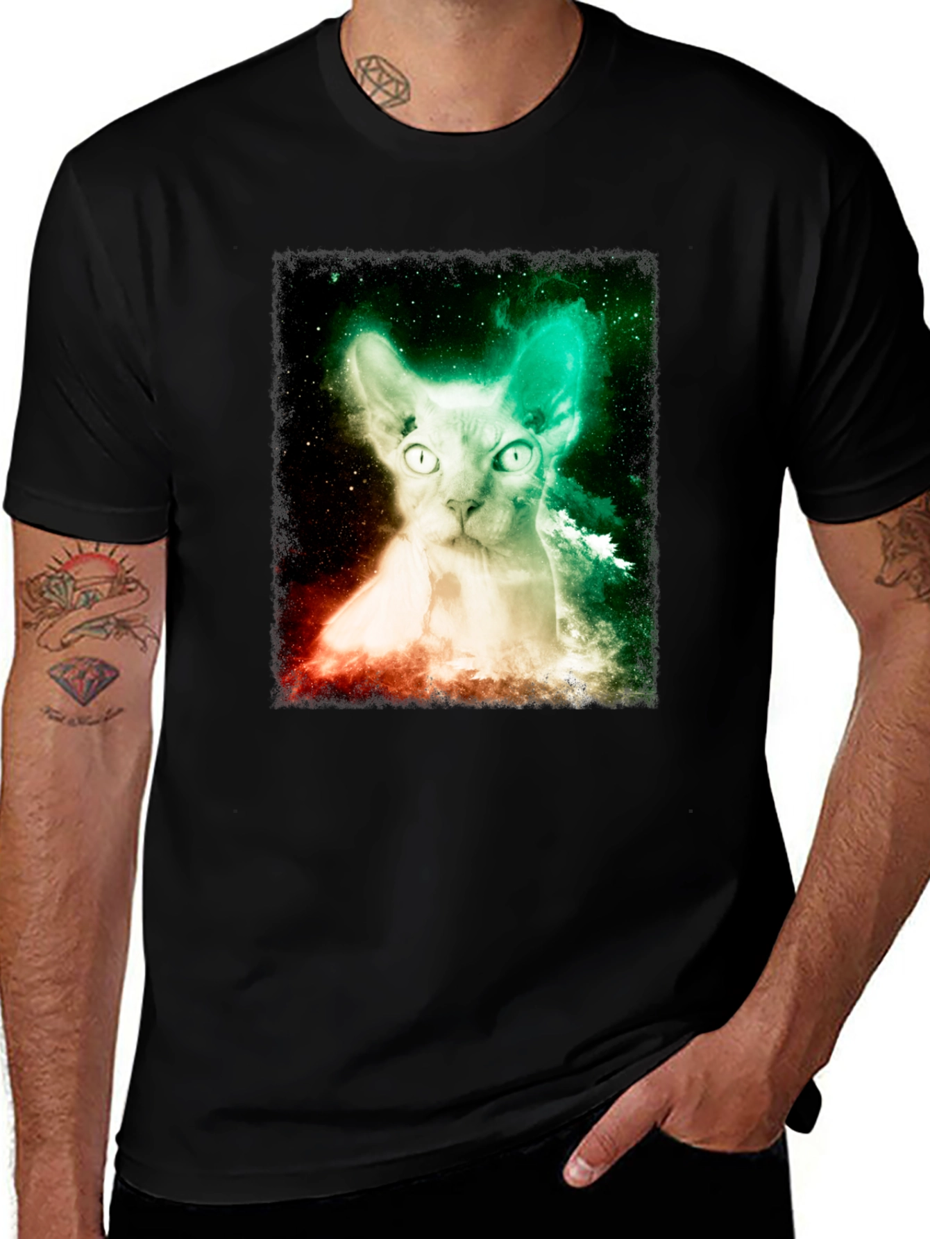 Variant 8 of Nebula Sphynx Cat Graphic T-Shirt