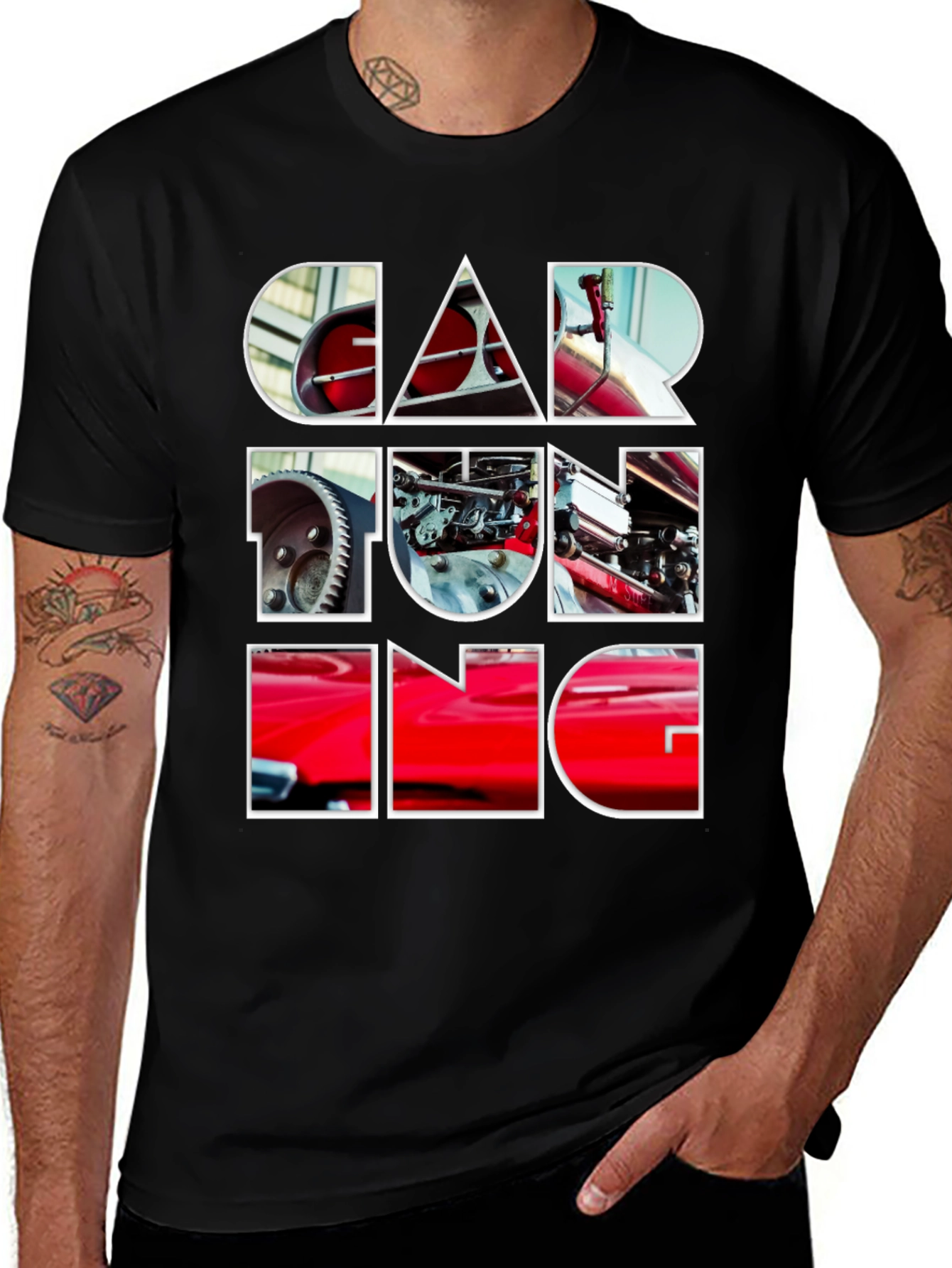 Black Car Tuning Graphic Tee - Automotive Enthusiast Style main image