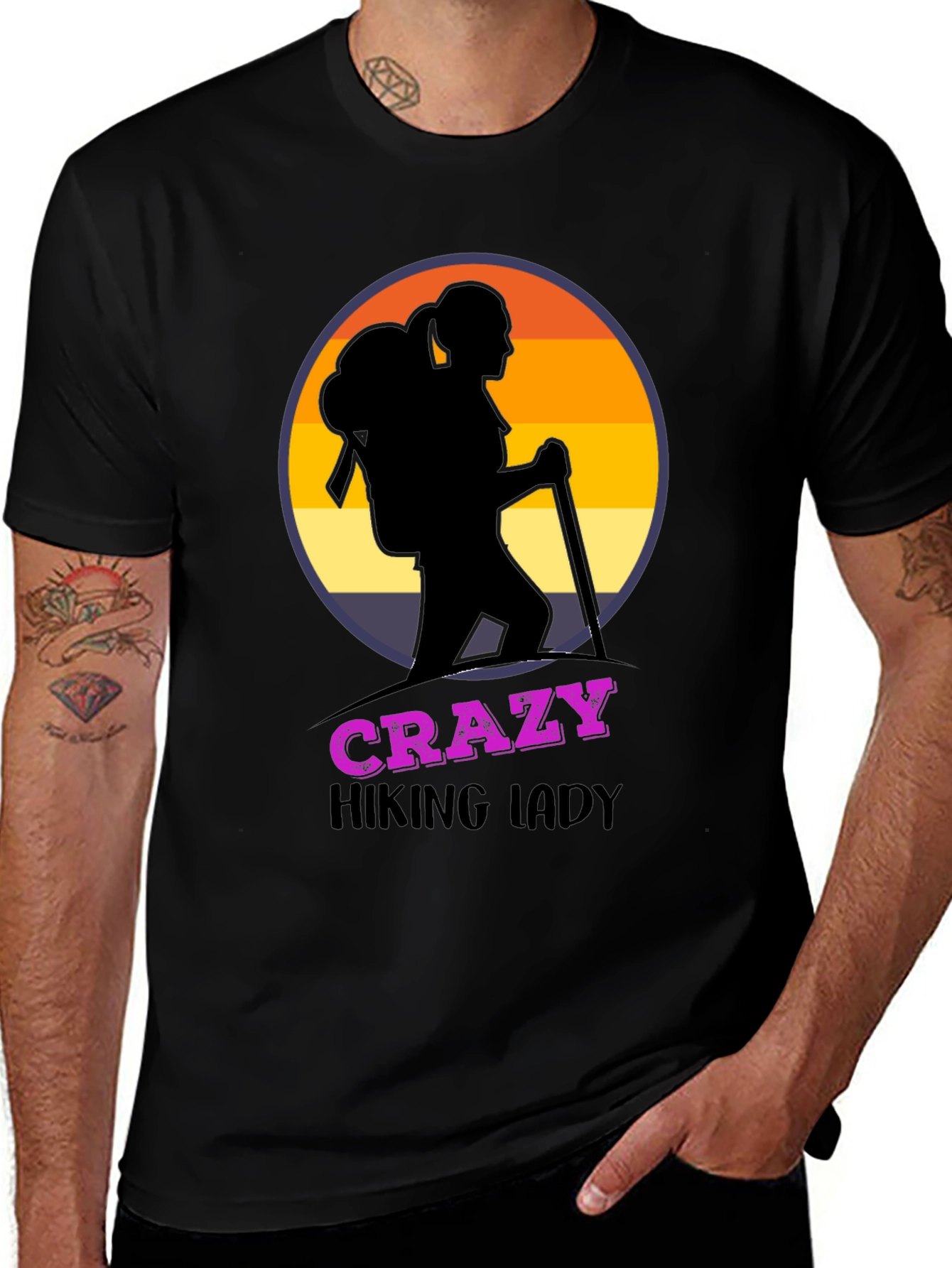 Variant 23 of Crazy Hiking Lady Graphic T-Shirt