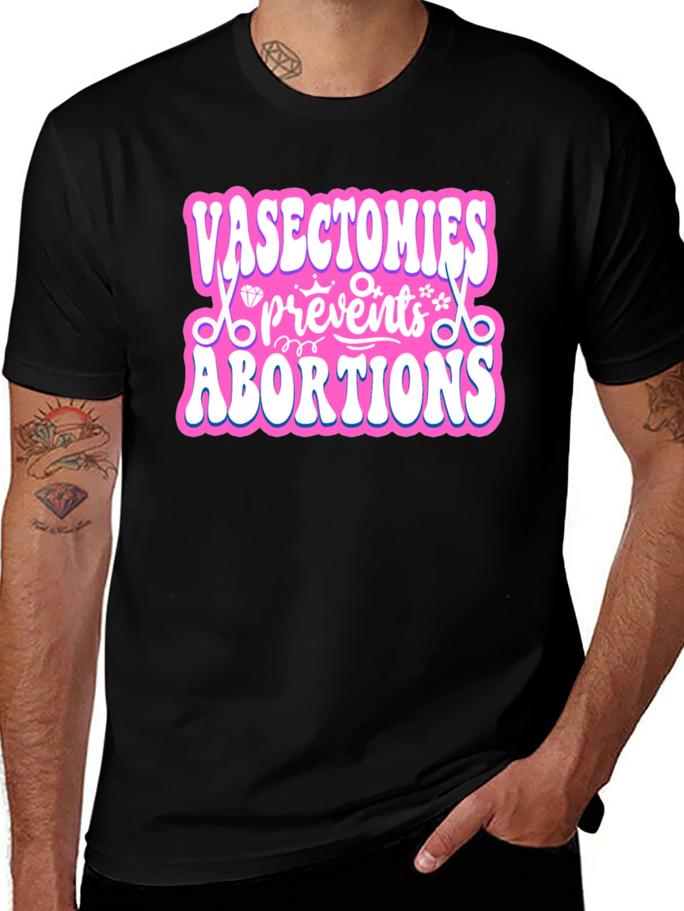 Variant 28 of Vasectomies Prevent Abortions Graphic T-Shirt