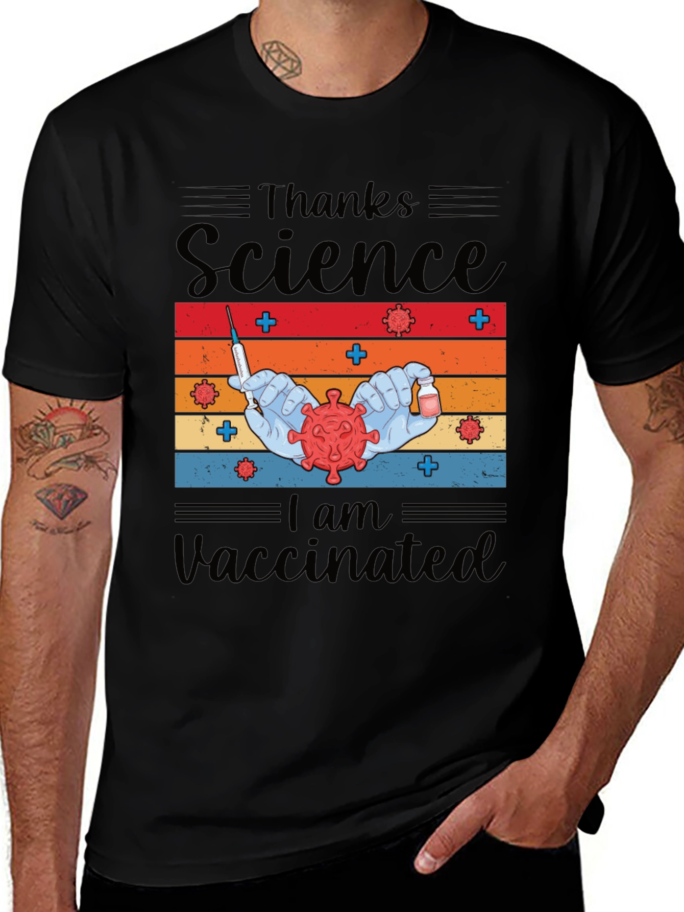 Variant 8 of Thanks Science, I am Vaccinated Tee