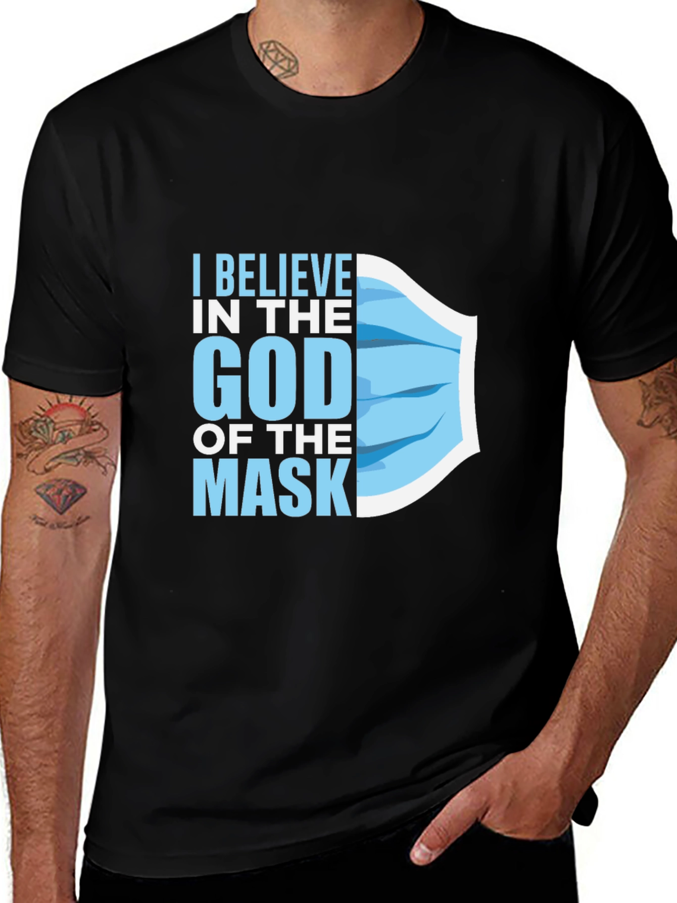 Variant 17 of I Believe in the God of the Mask Black T-Shirt