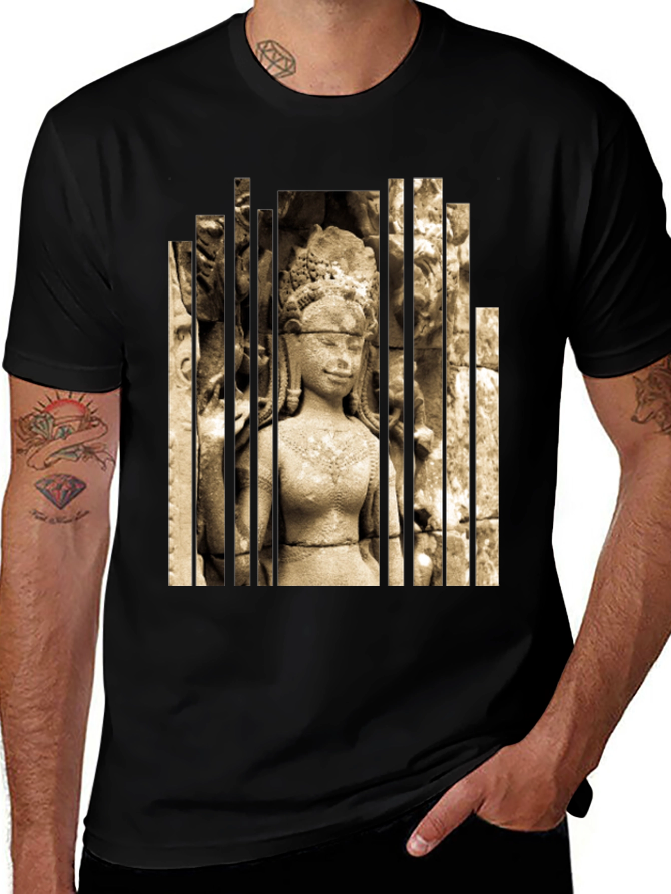 Variant 10 of Ancient Temple Statue Graphic Tee