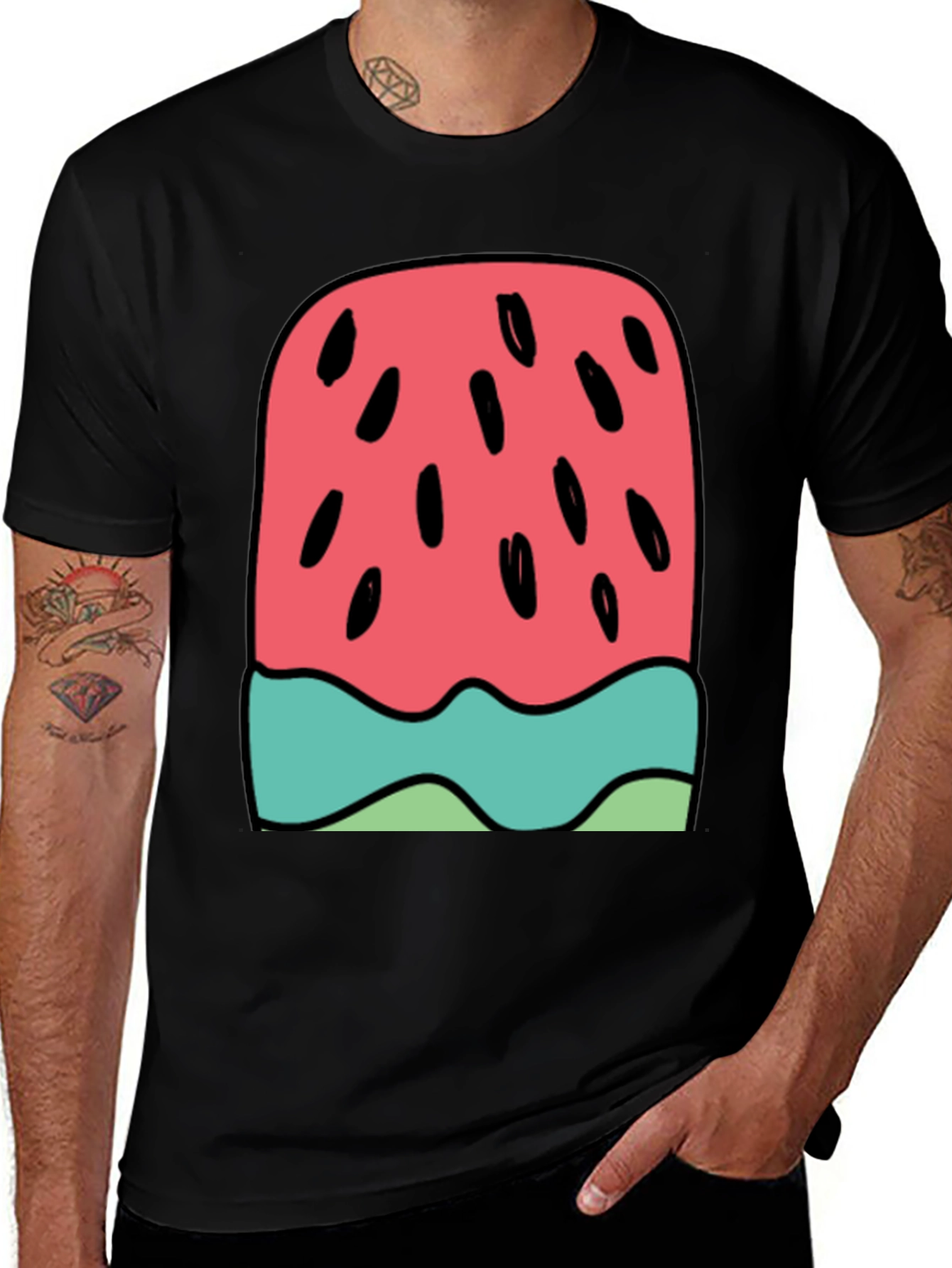 Variant 29 of Watermelon Ice Cream Graphic Tee - Summer Fun!