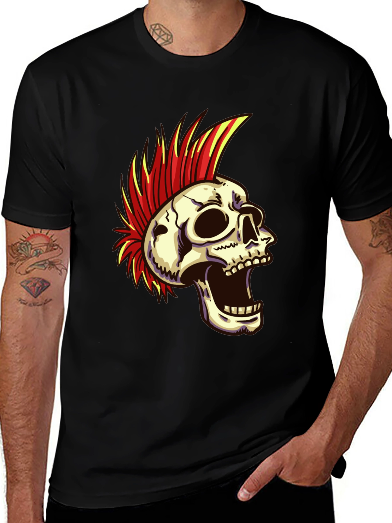 Variant 2 of Skull Punk Rock Style T-Shirt