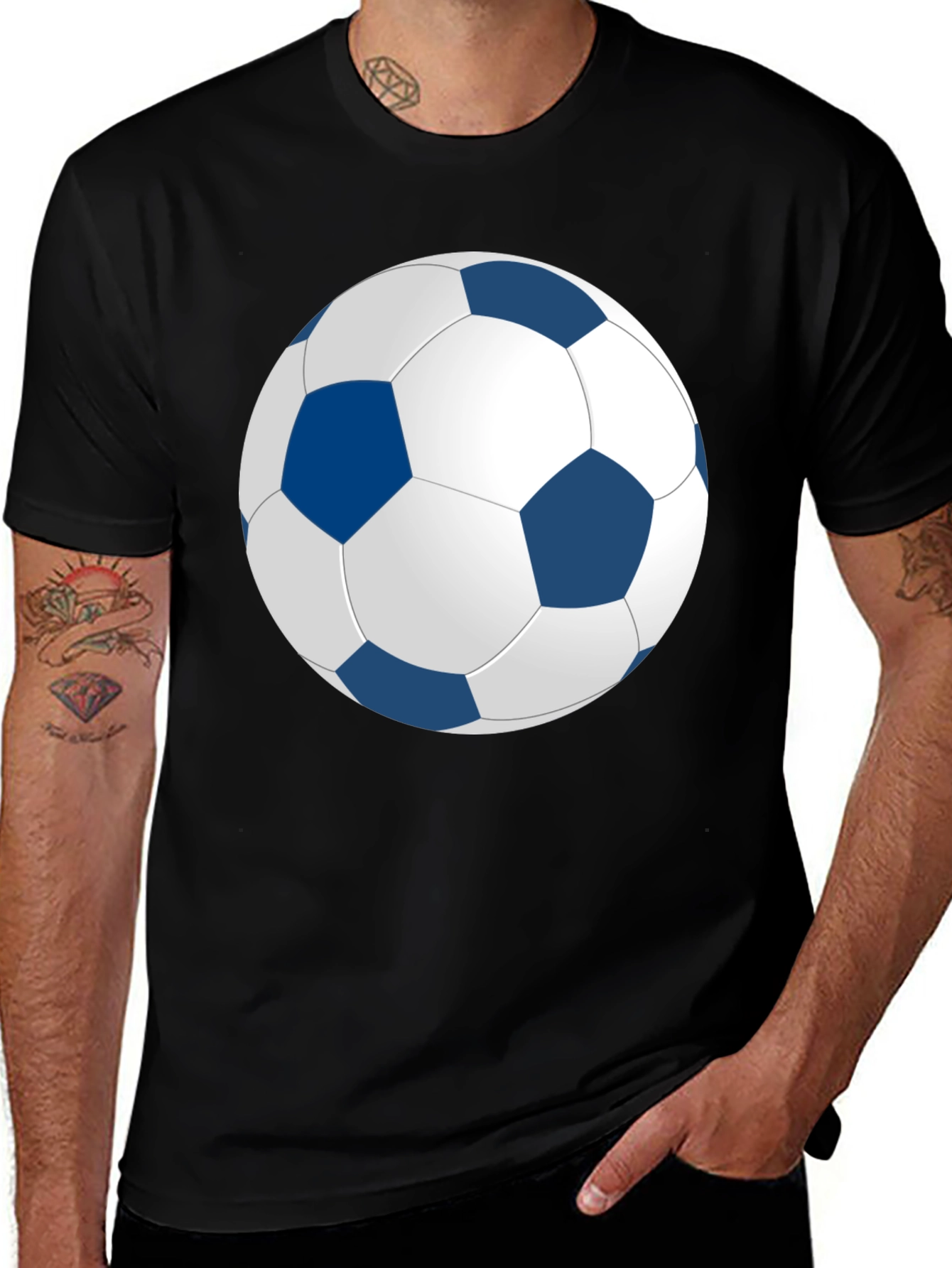 Variant 23 of Soccer Ball Graphic Black T-Shirt