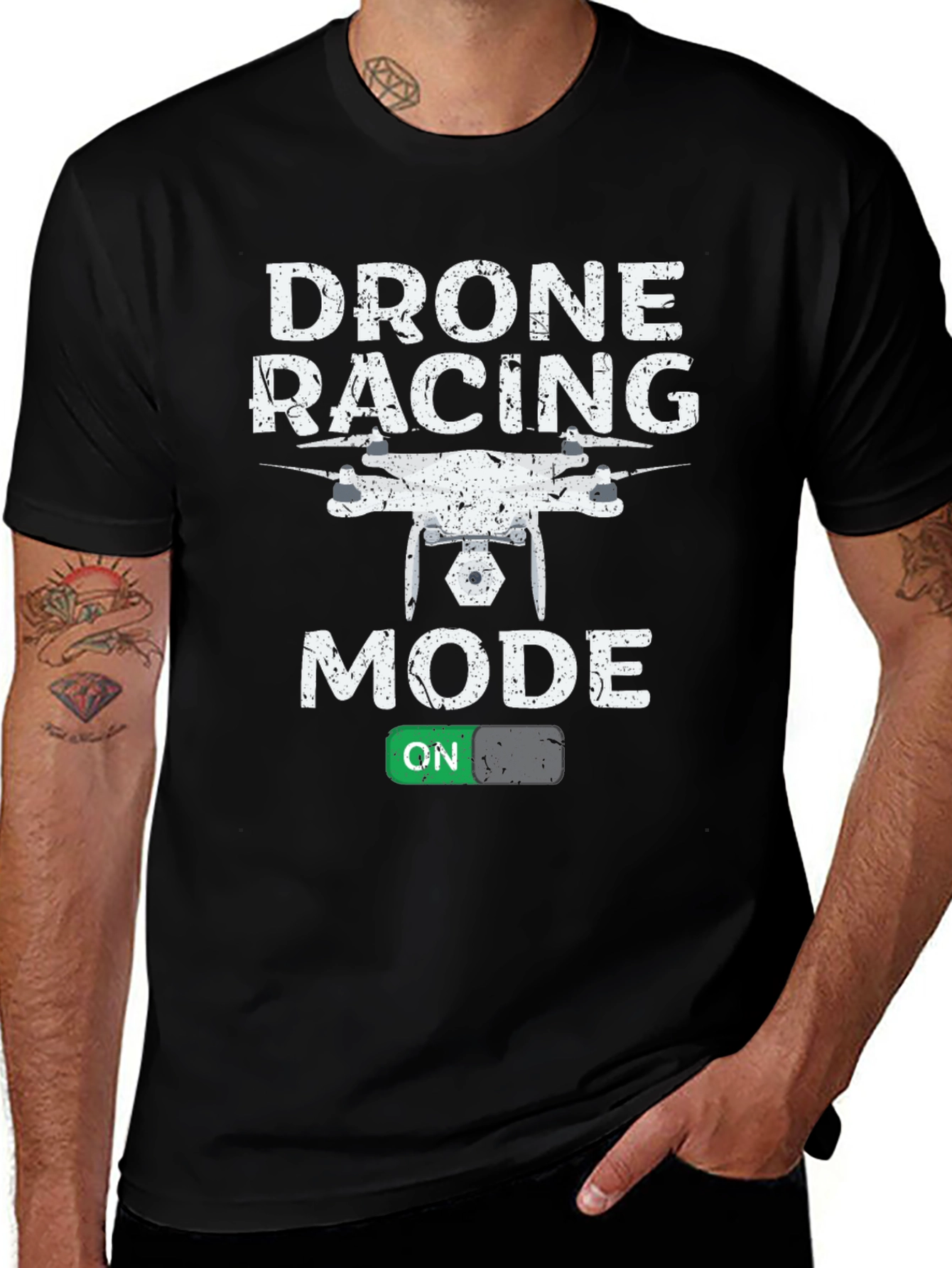 Black Drone Racing Mode T-Shirt main image