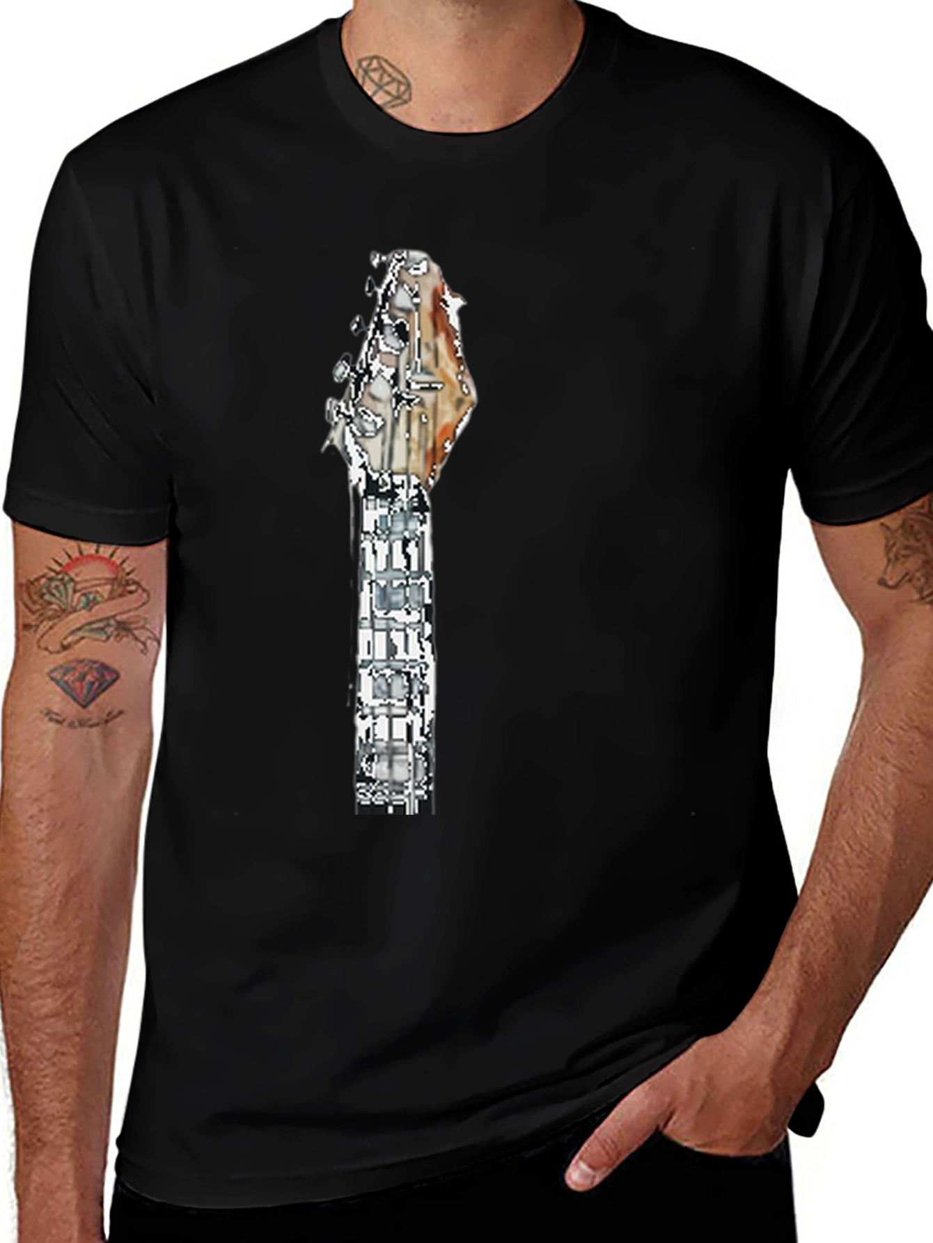 Variant 23 of Guitar Headstock Graphic Tee - Rocker Style