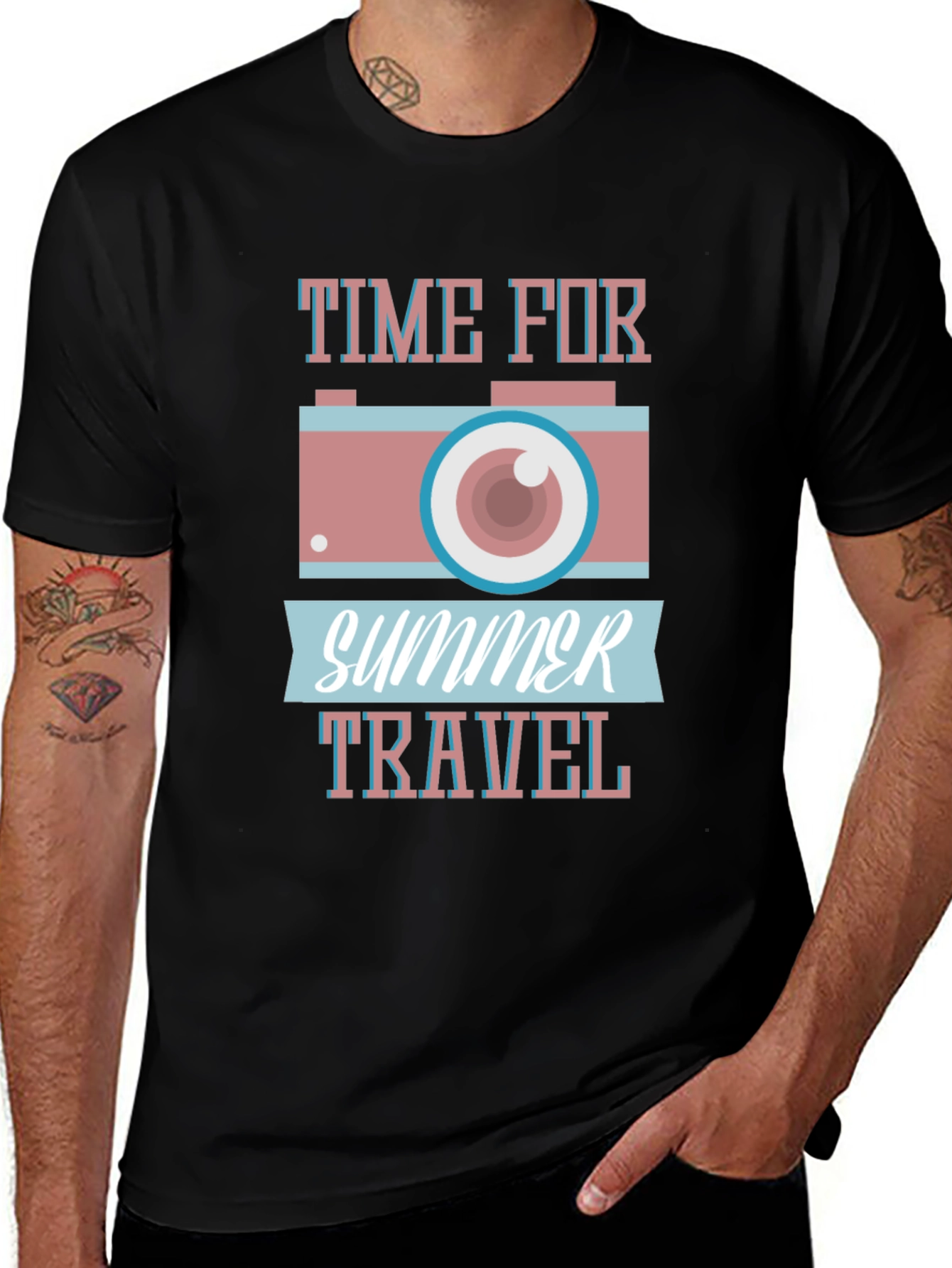Variant 10 of Summer Travel T-Shirt - Camera Graphic Tee