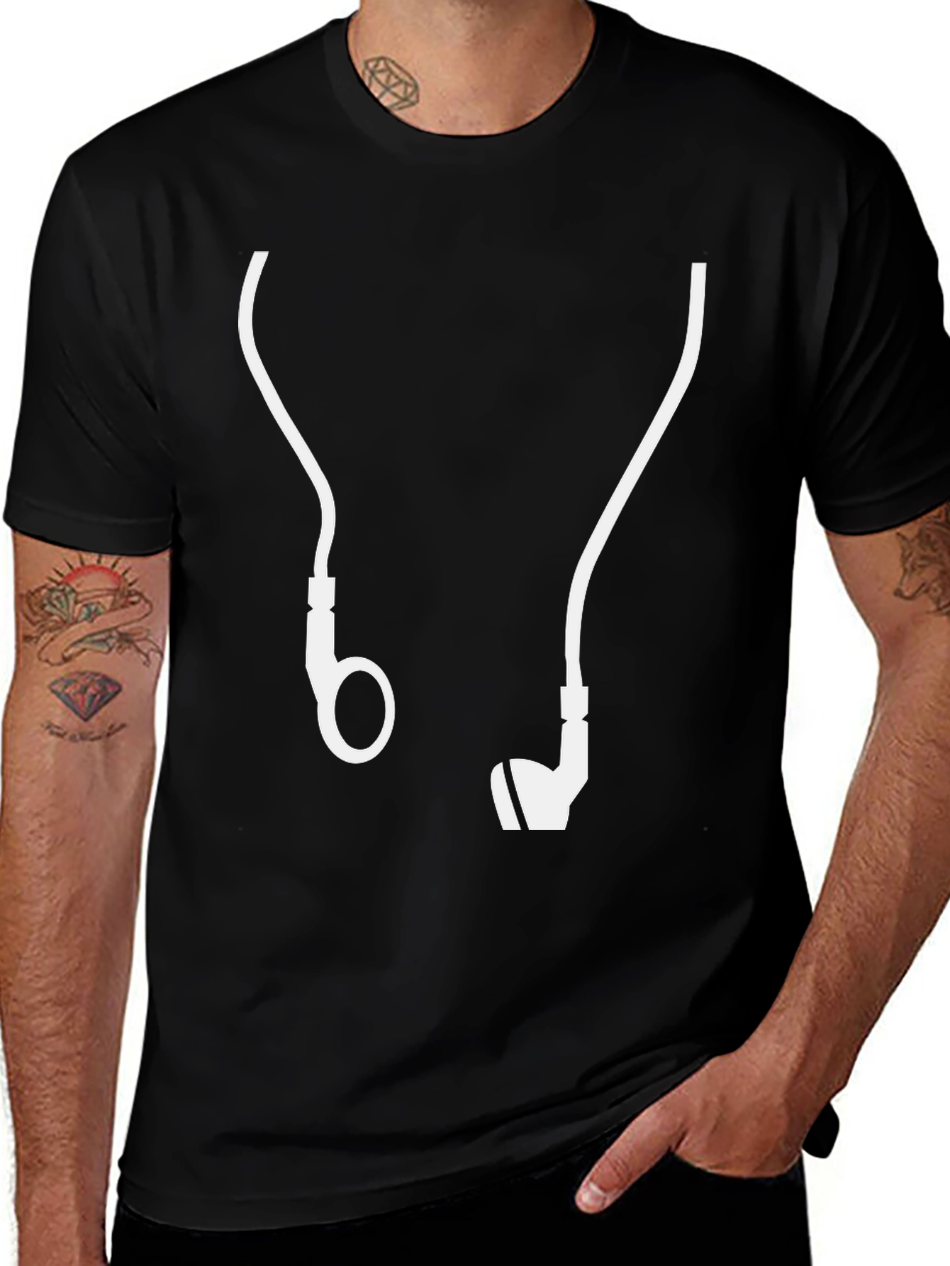Variant 17 of Funny Headphone Graphic Tee - Music Lover T-Shirt