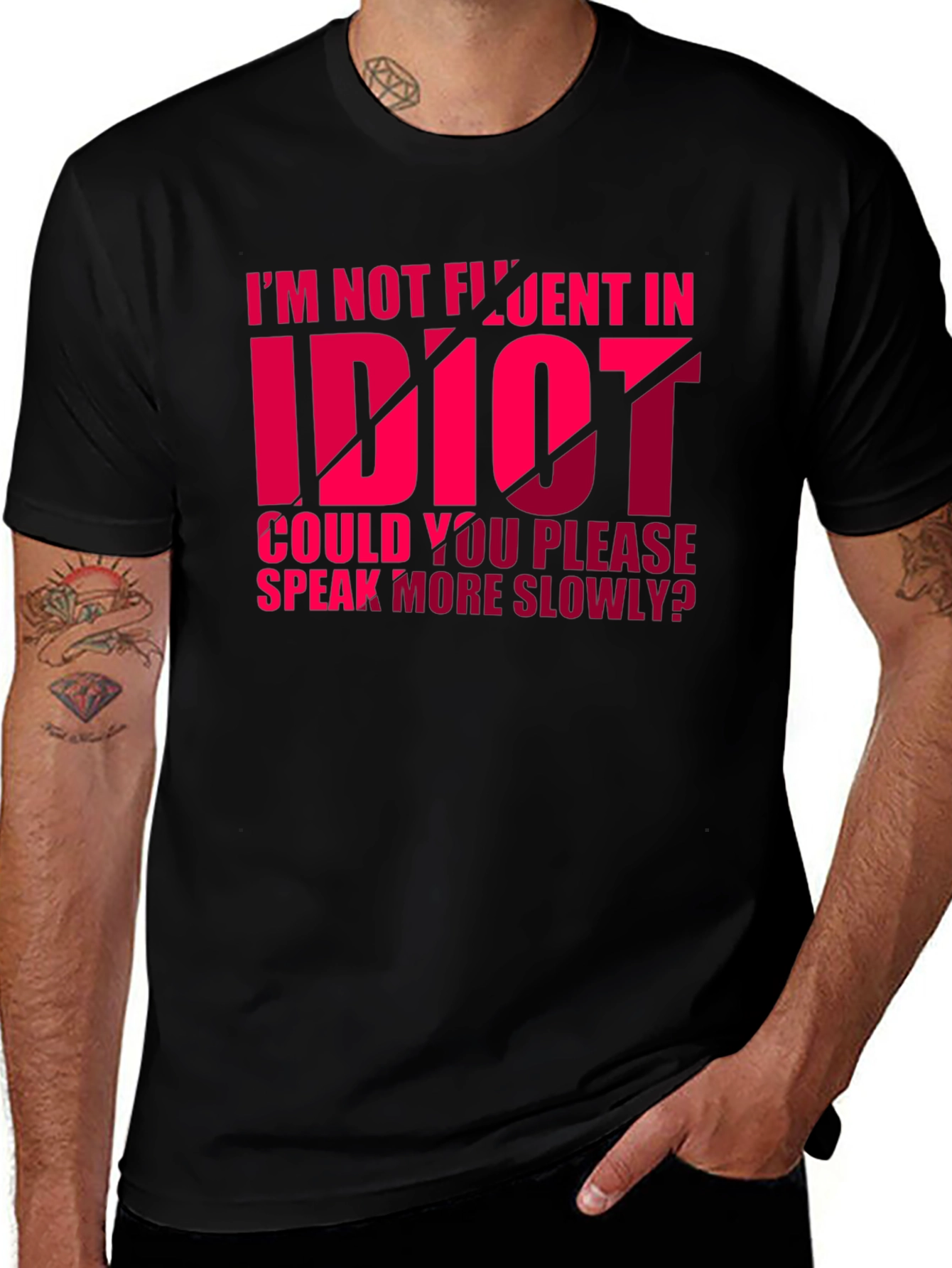 Variant 5 of Funny "Idiot" Graphic T-Shirt