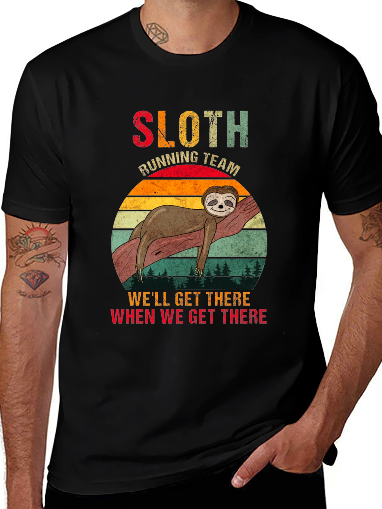 Variant 24 of Sloth Running Team T-Shirt - We'll Get There!