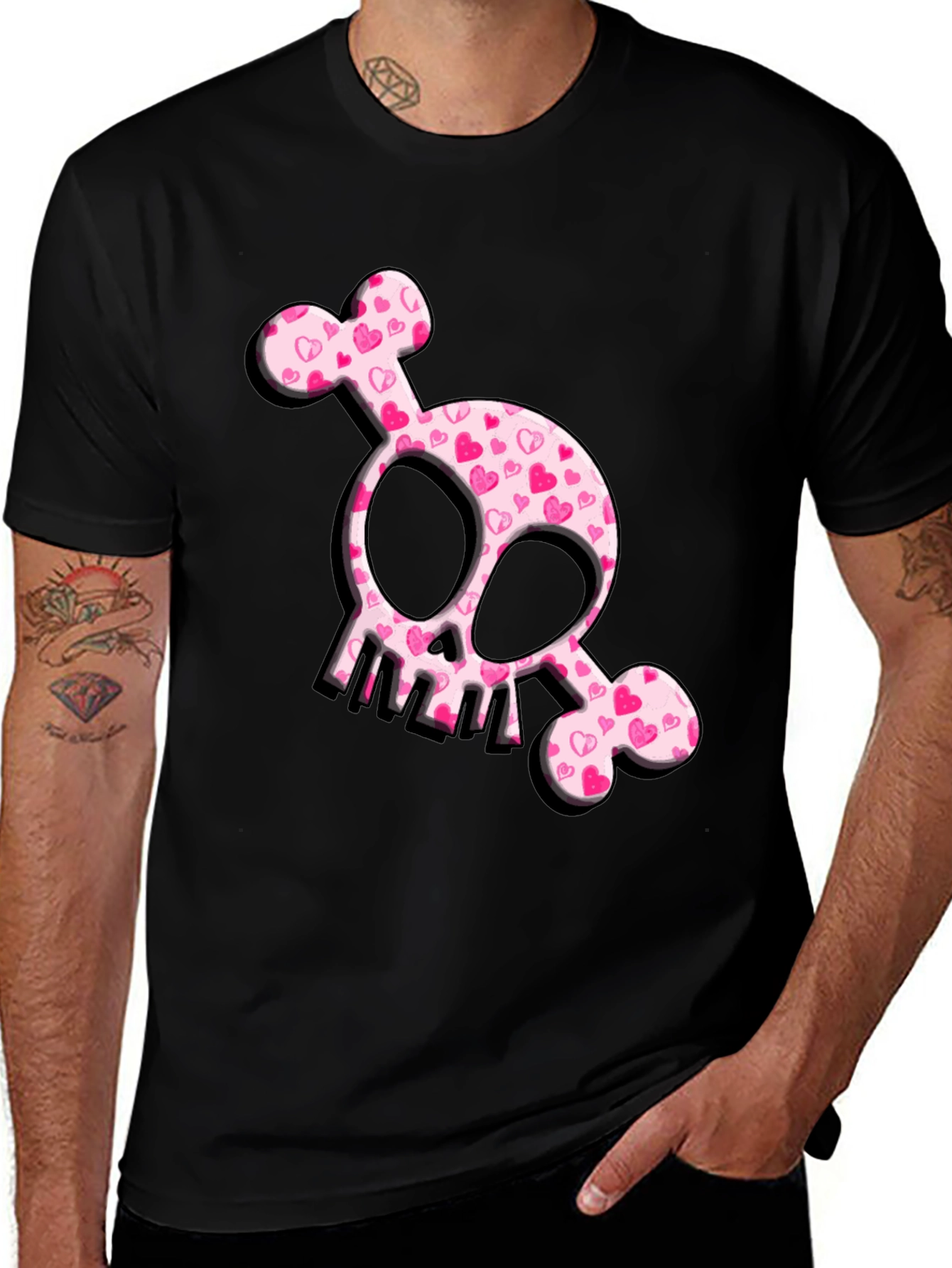 Variant 17 of Heart Skull T-Shirt - Cute & Edgy Design