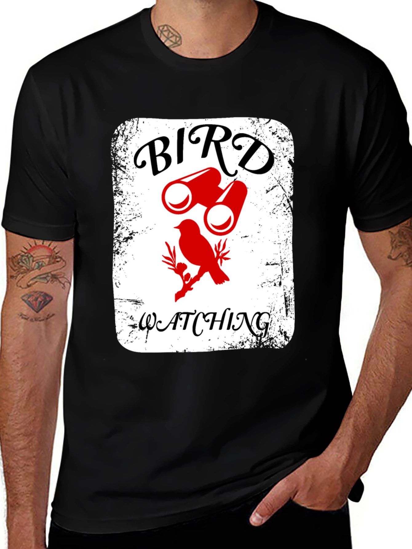 Variant 21 of Bird Watching T-Shirt - Binoculars & Bird Graphic Tee
