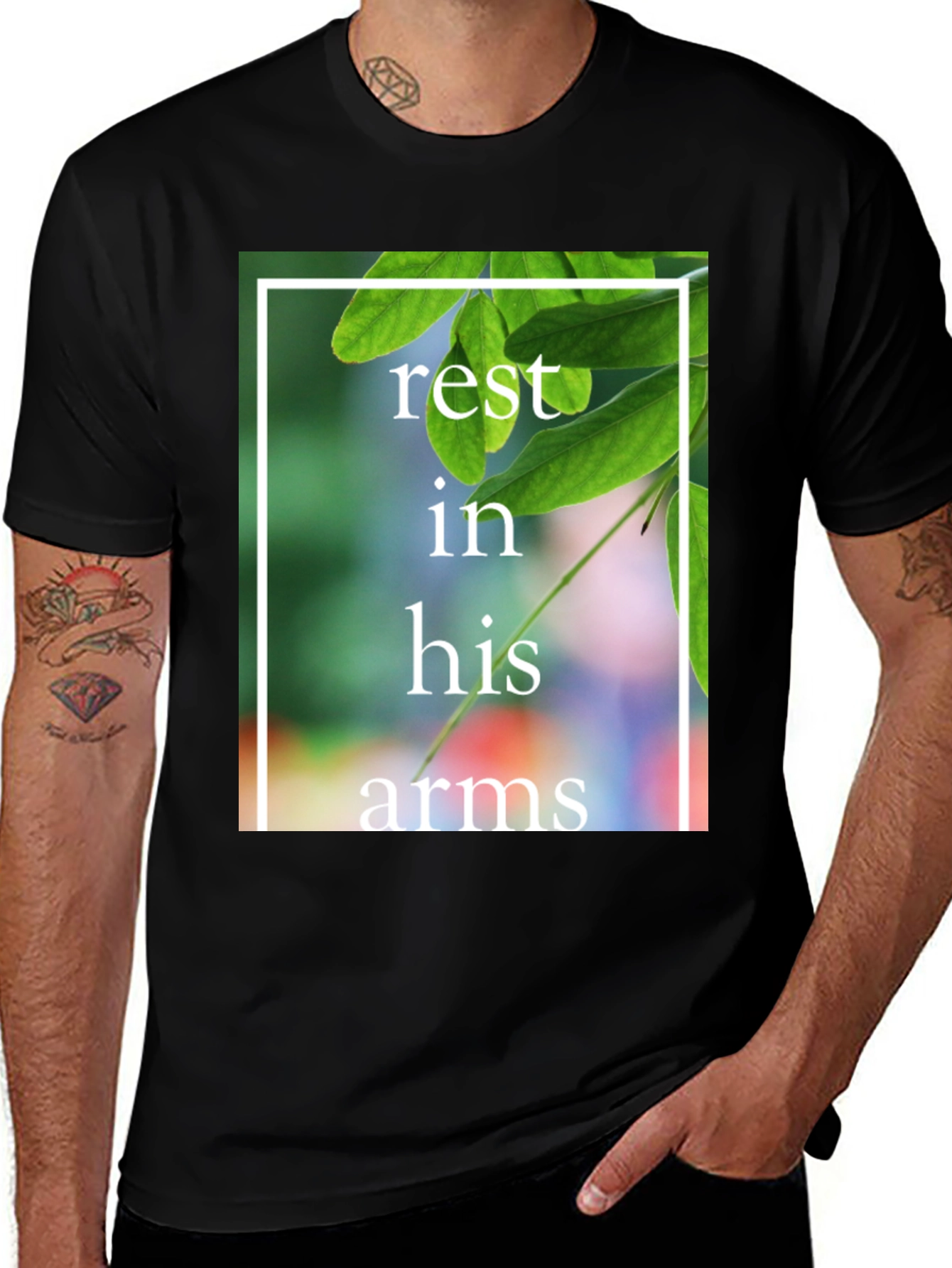 Variant 20 of Rest In His Arms T-Shirt - Nature Inspired Graphic Tee