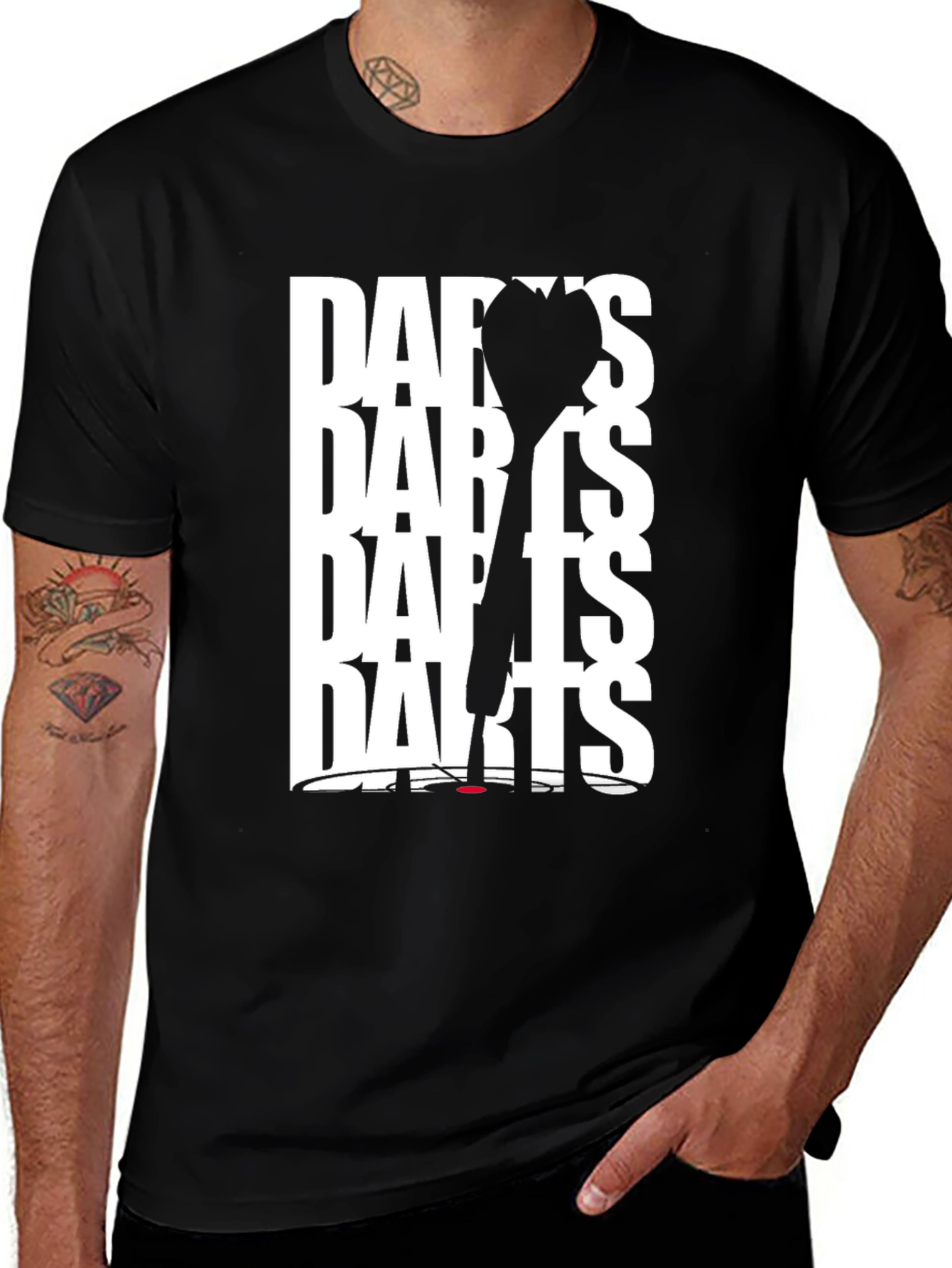 Variant 22 of Darts Graphic Black T-Shirt