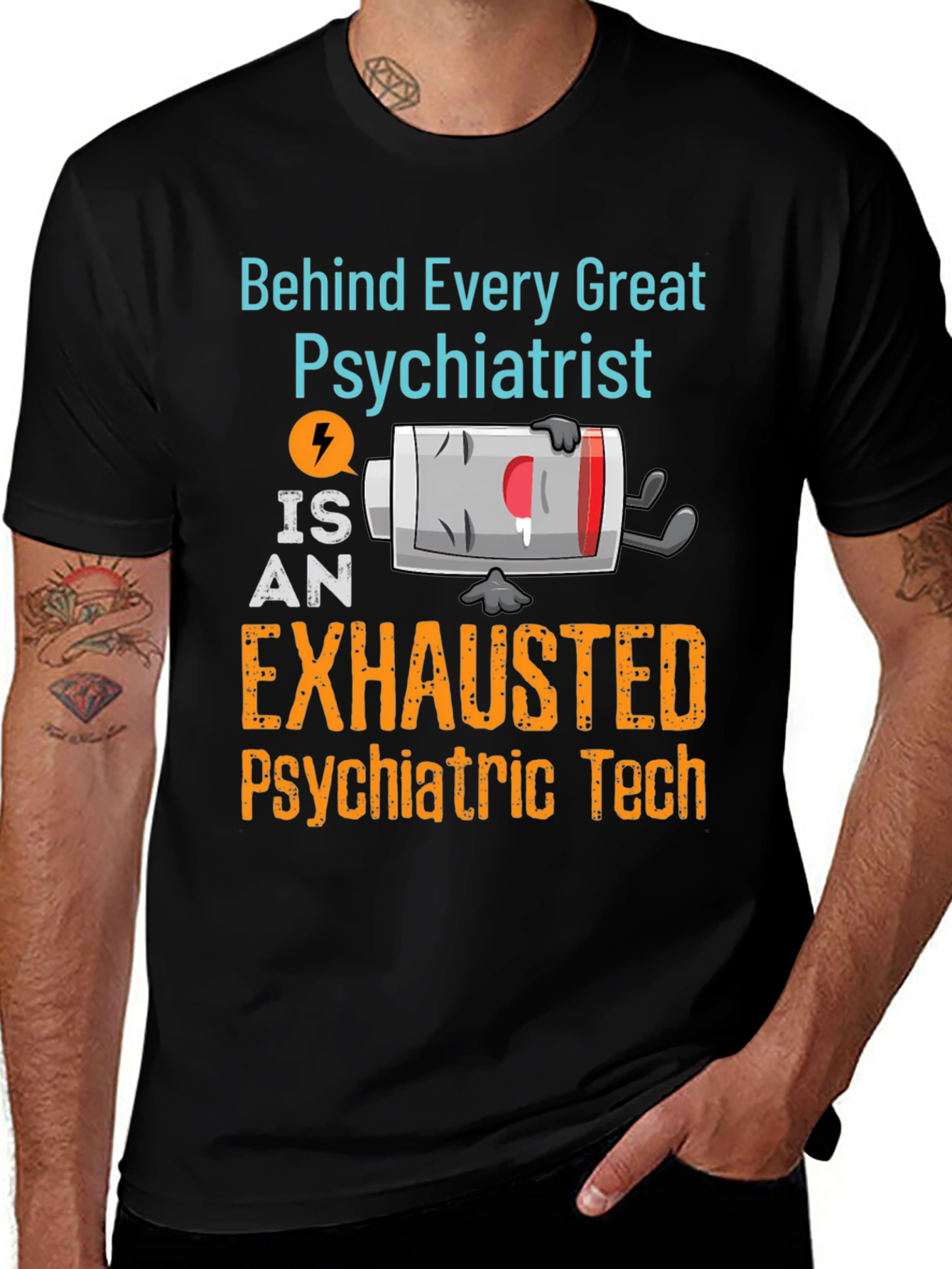 Variant 11 of Exhausted Psychiatric Tech T-Shirt