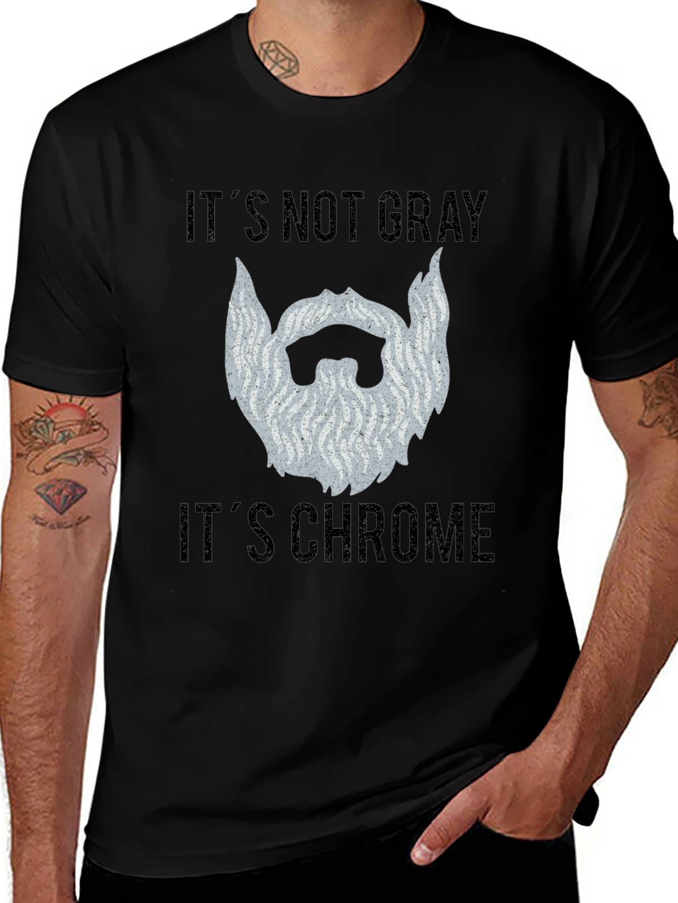 Chrome Beard Graphic Tee - It's Not Gray!