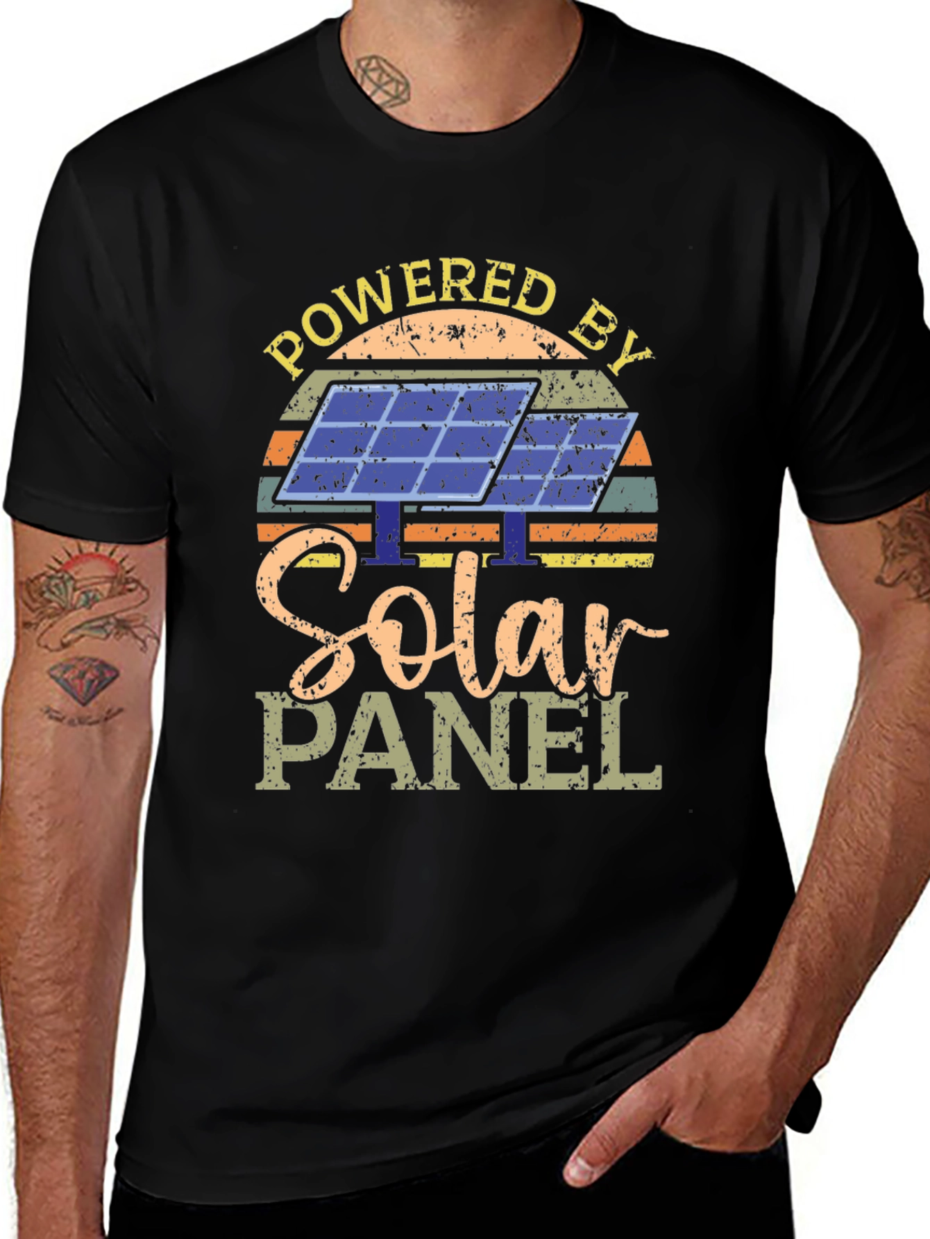 Variant 20 of Powered By Solar Panel Graphic T-Shirt
