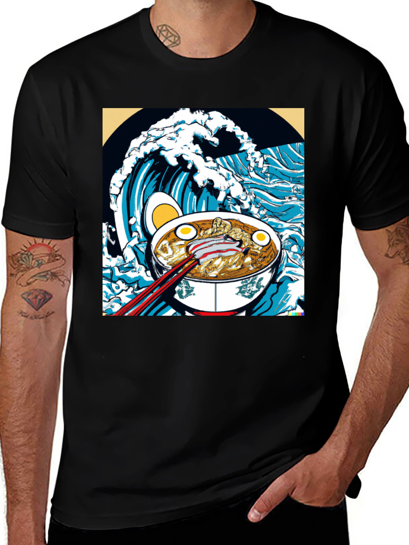 Ramen Wave Graphic T-Shirt - Japanese Art
