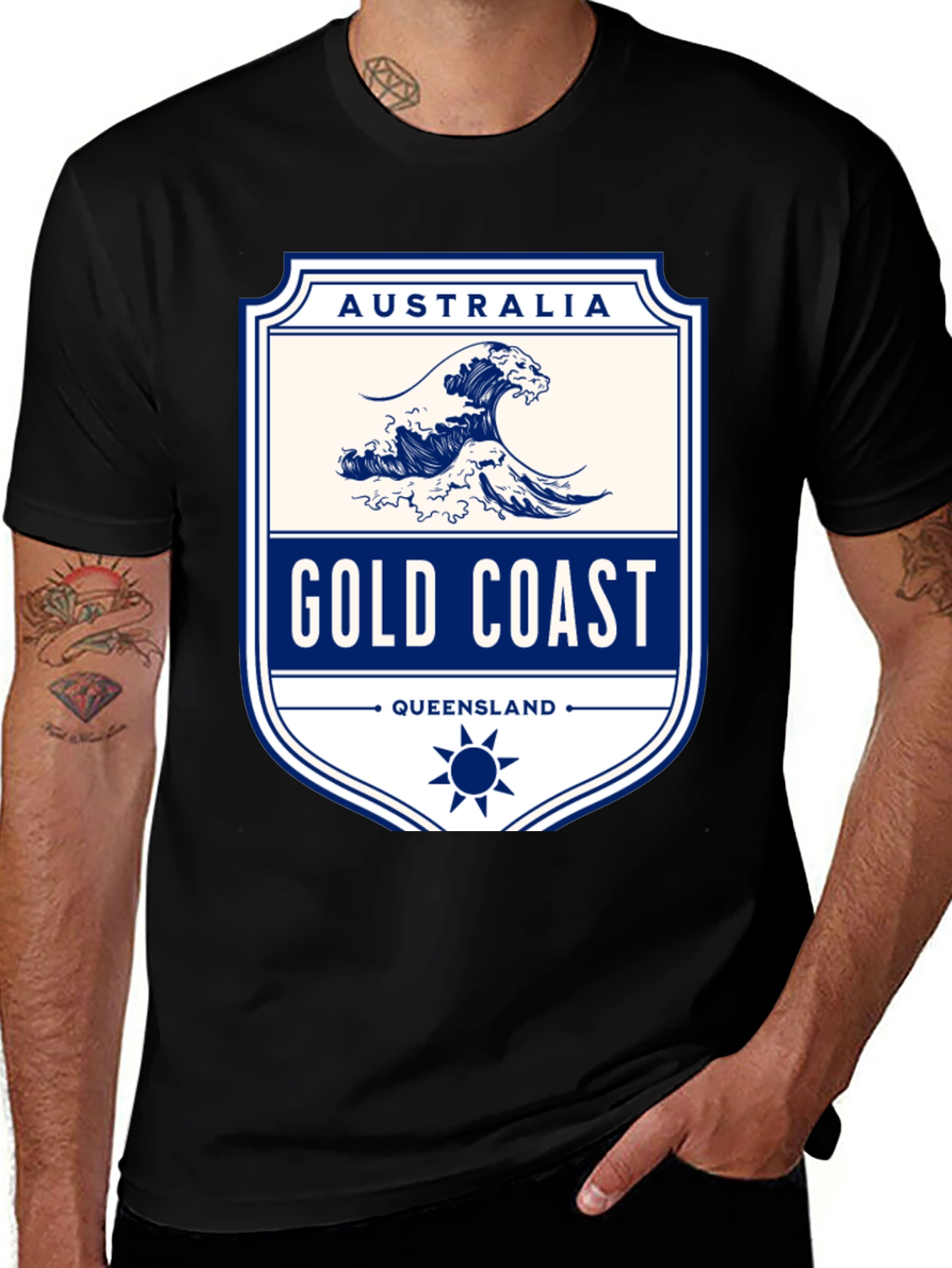 Variant 23 of Gold Coast Australia Wave Graphic T-Shirt