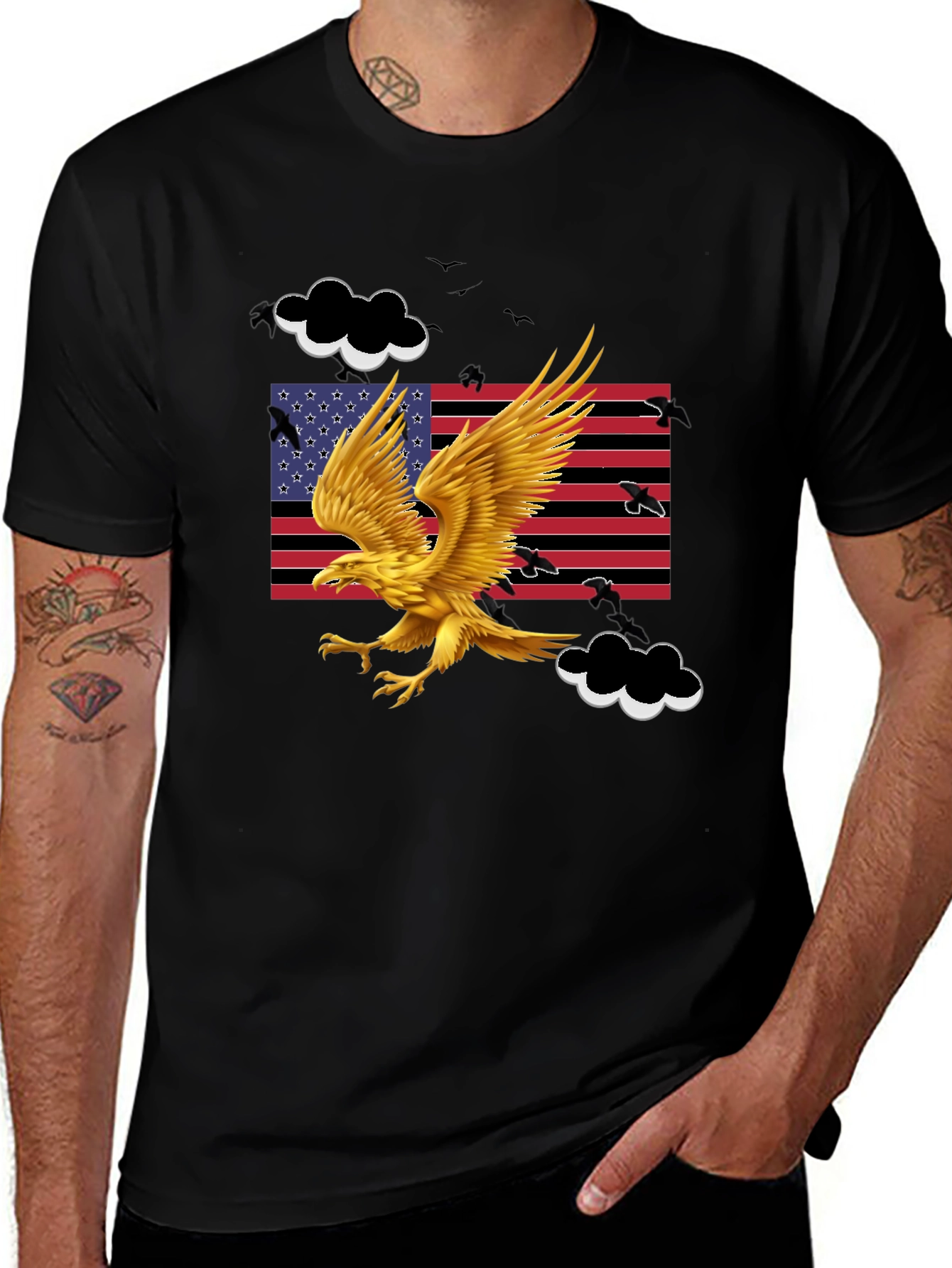 Variant 28 of Eagle Graphic T-Shirt - Patriotic American Flag Design