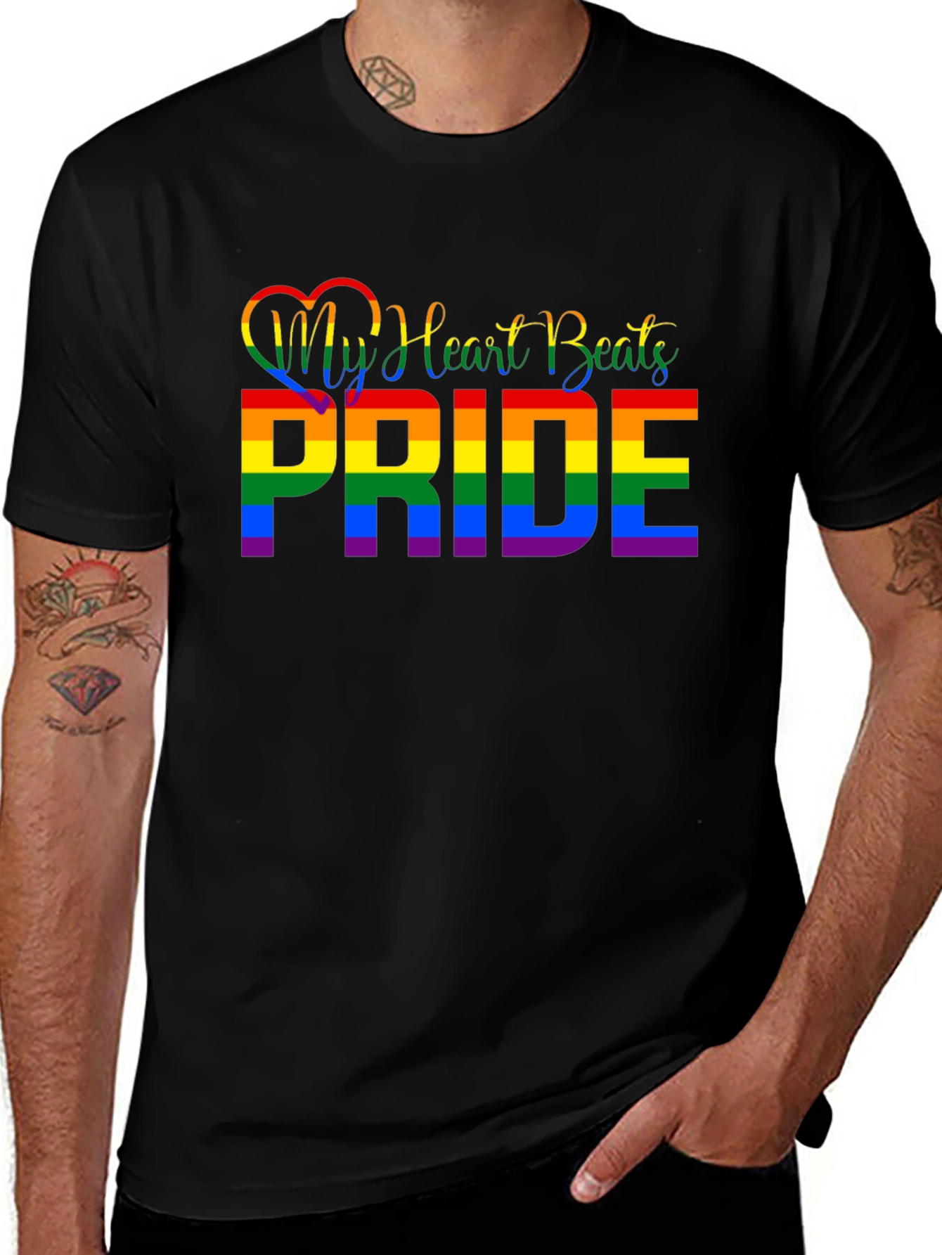 Variant 30 of Pride LGBTQ+ T-Shirt My Heart Beats