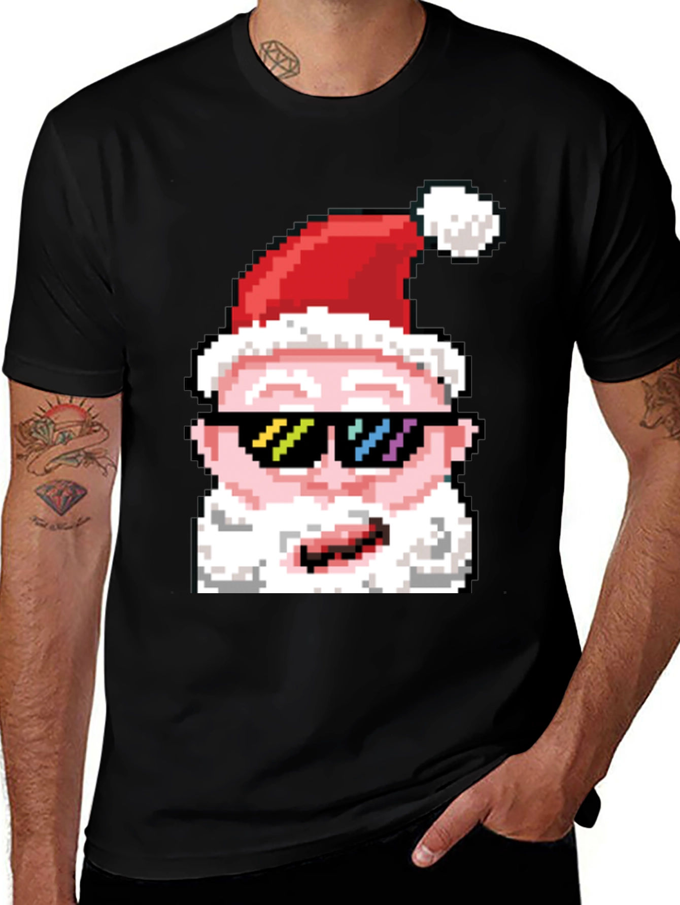 Variant 25 of Cool Pixel Santa T-Shirt