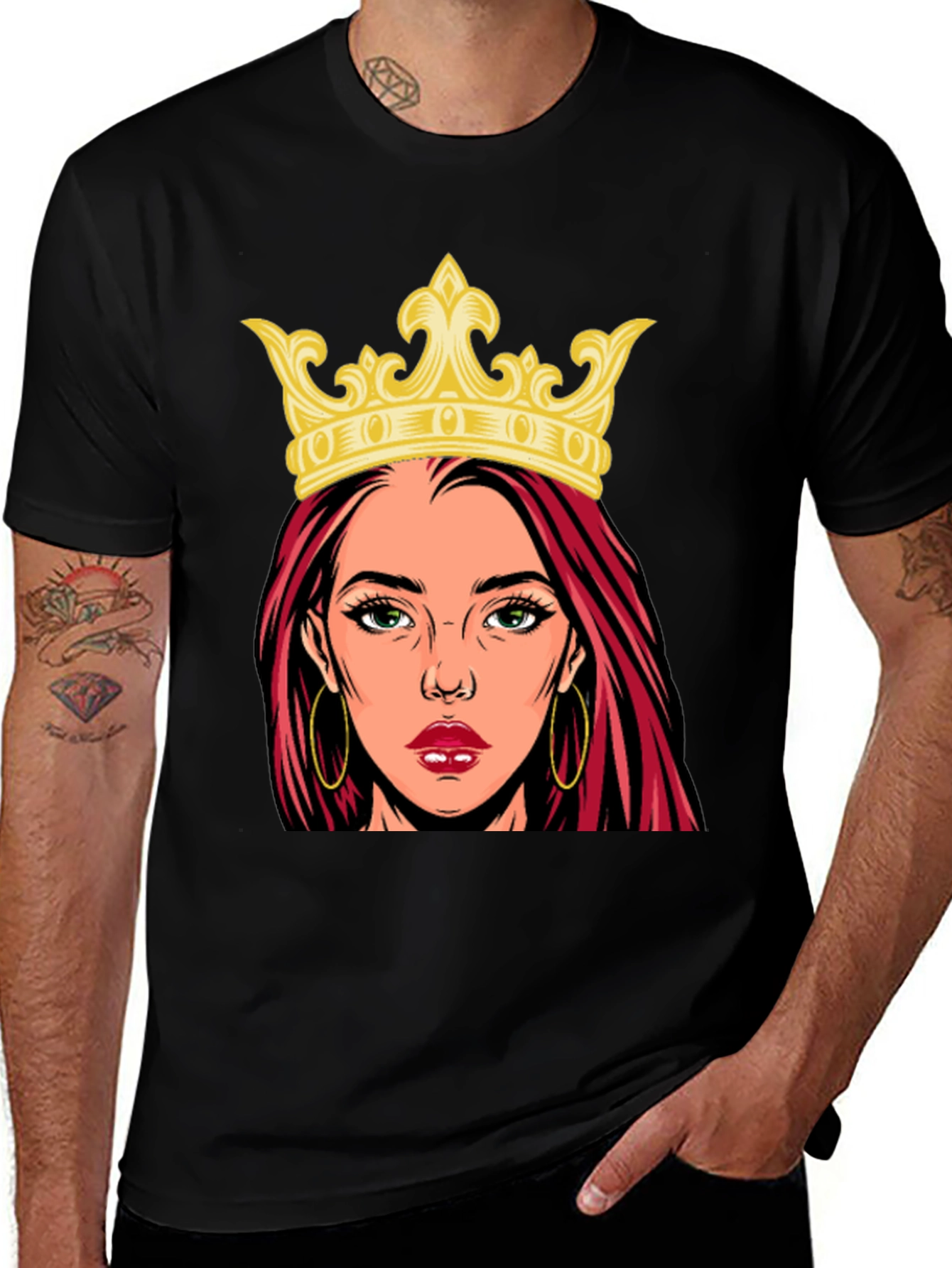 Queen Graphic Print Black T-Shirt