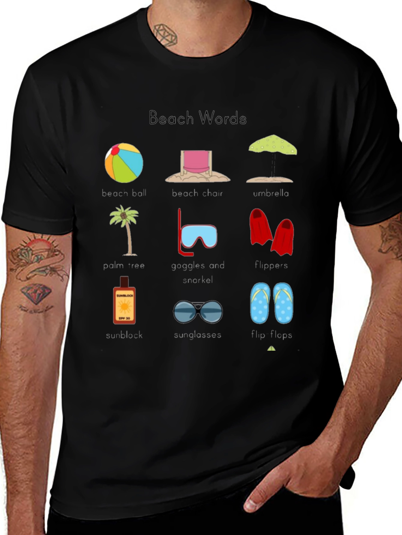 Variant 14 of Beach Words T-Shirt | Summer Holiday Ready