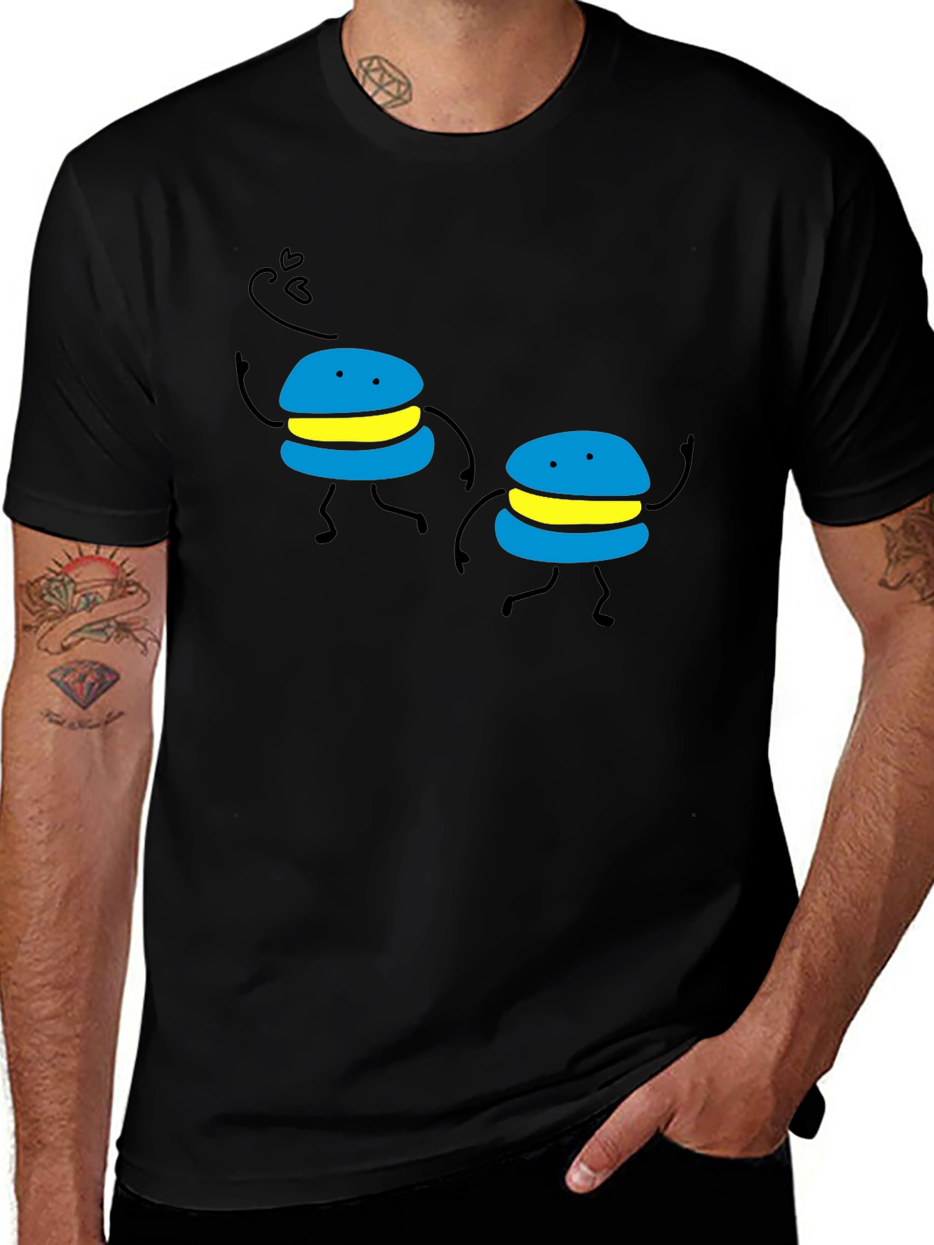 Variant 19 of Dancing Macarons Graphic T-Shirt - Fun & Unique Design