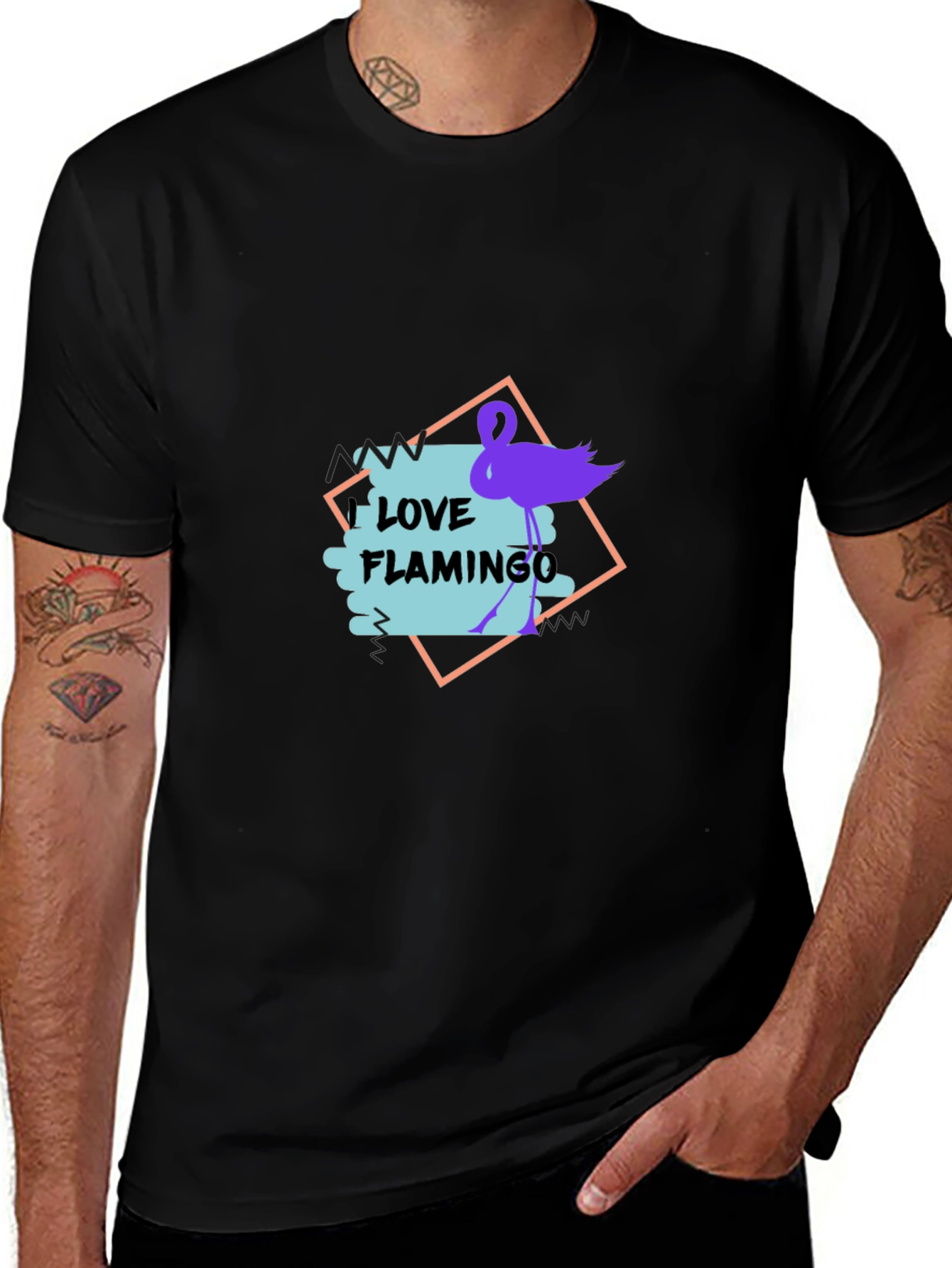 Variant 25 of Love Flamingo Graphic Tee - Stylish Black T-Shirt