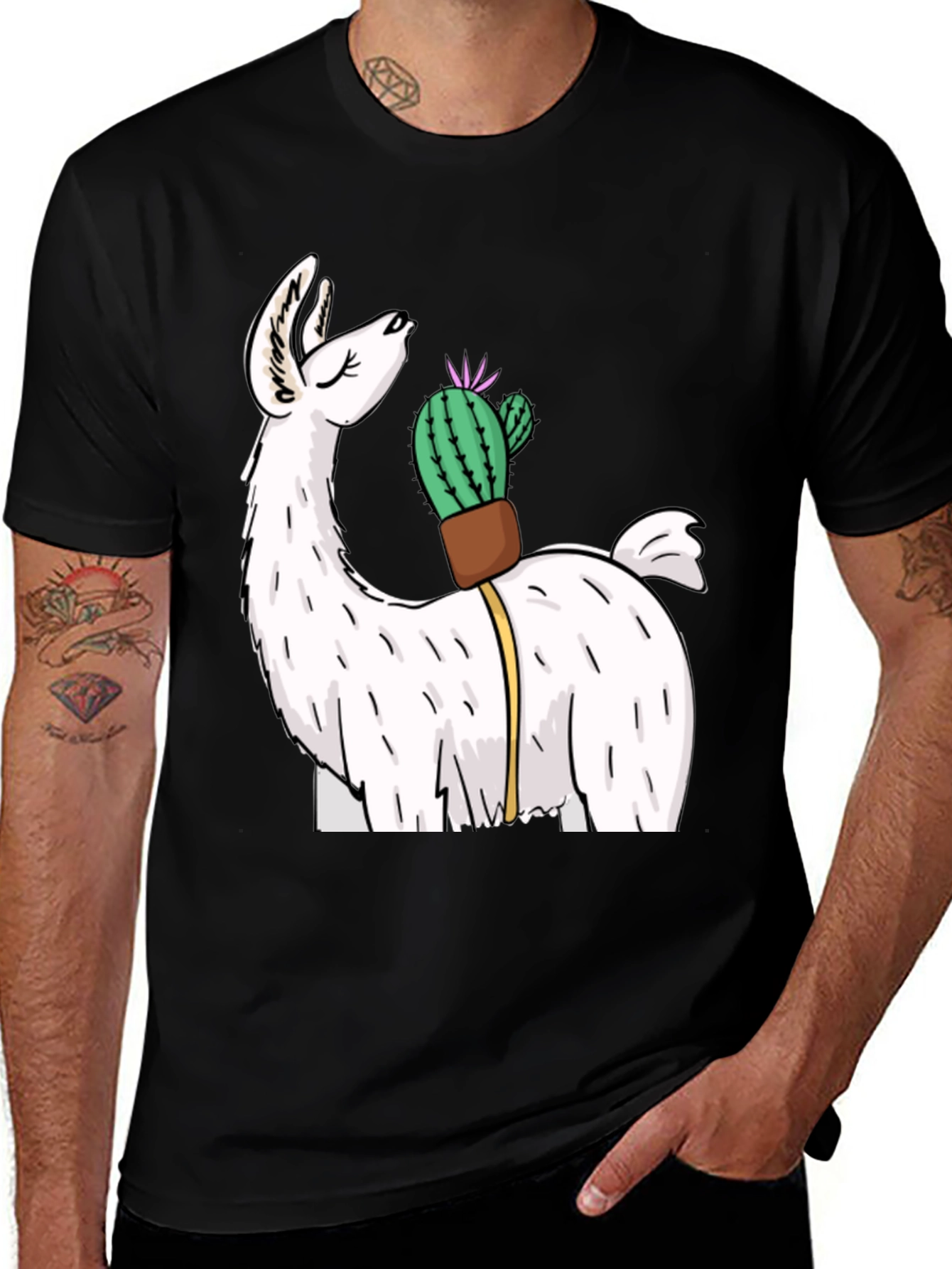 Variant 28 of Llama Cactus Graphic Tee