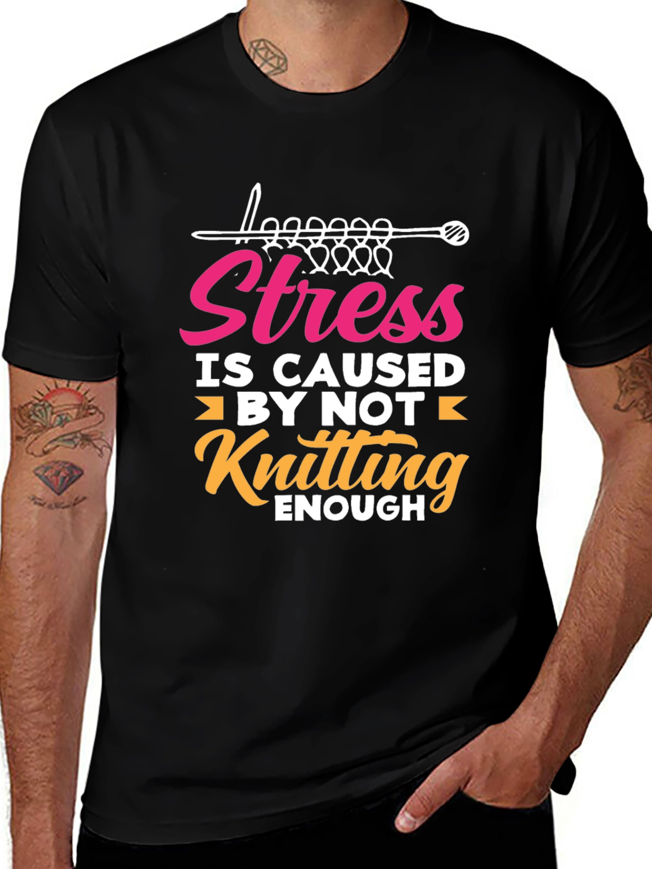 Stress Knitting T-Shirt - Yarn Lover Tee