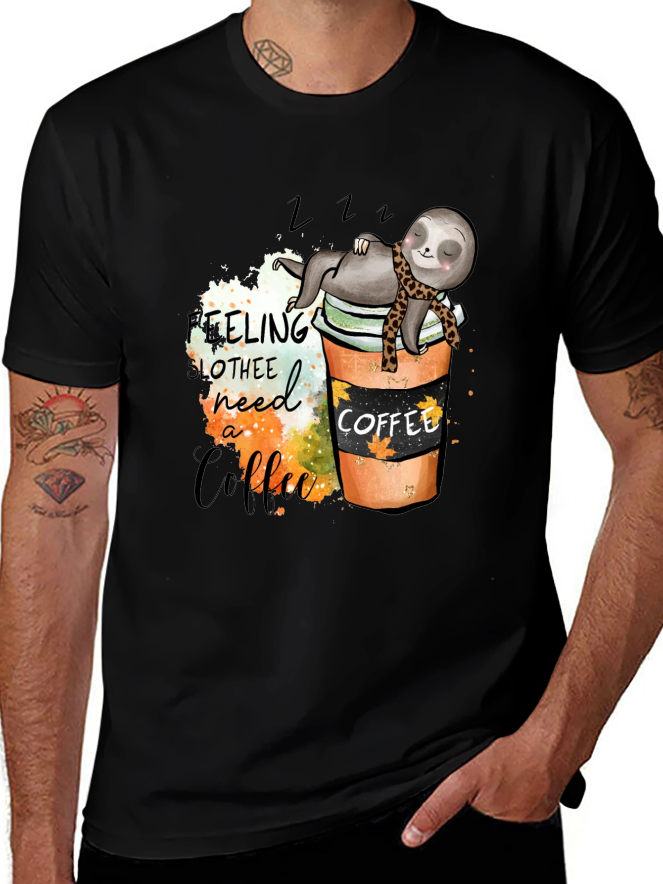 Variant 18 of Sloth Coffee Lover T-Shirt - Need a Coffee