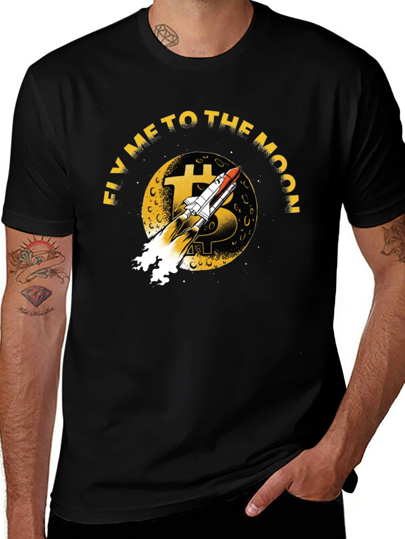 Variant 16 of Fly Me To The Moon Bitcoin T-Shirt
