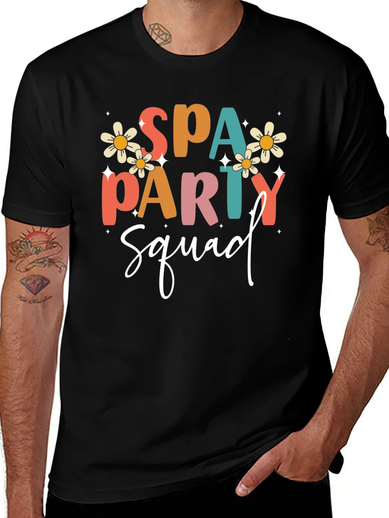 Spa Party Squad Black Graphic Tee