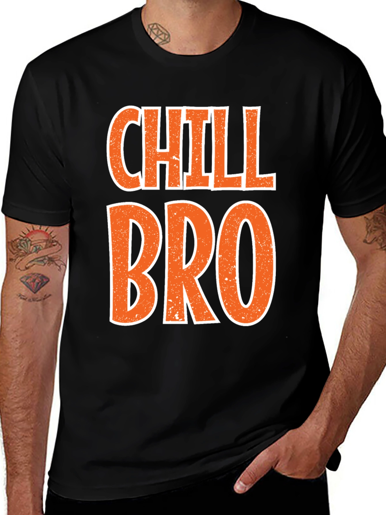 Variant 12 of Chill Bro Graphic Tee - Black