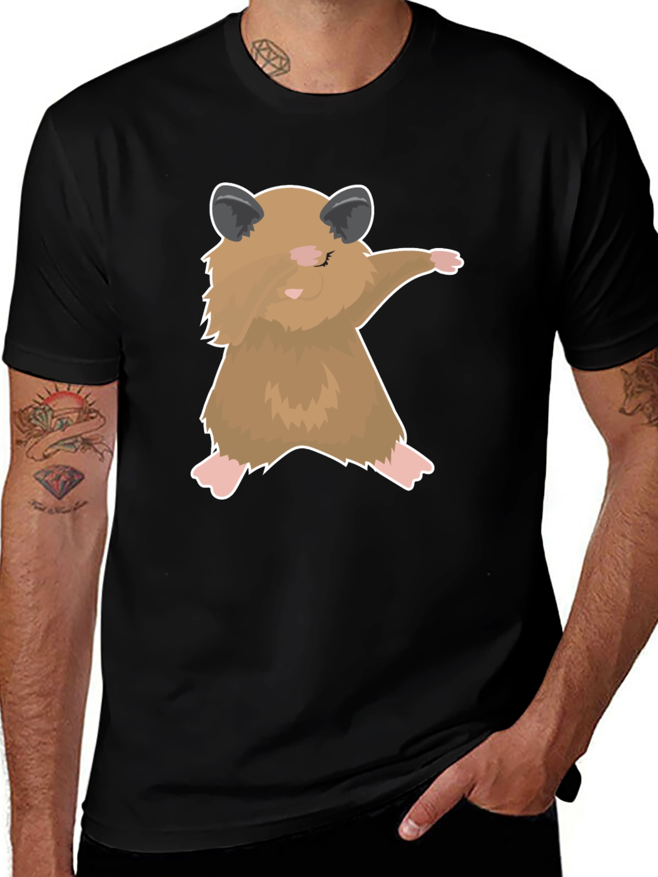 Variant 2 of Dabbing Hamster Graphic T-Shirt