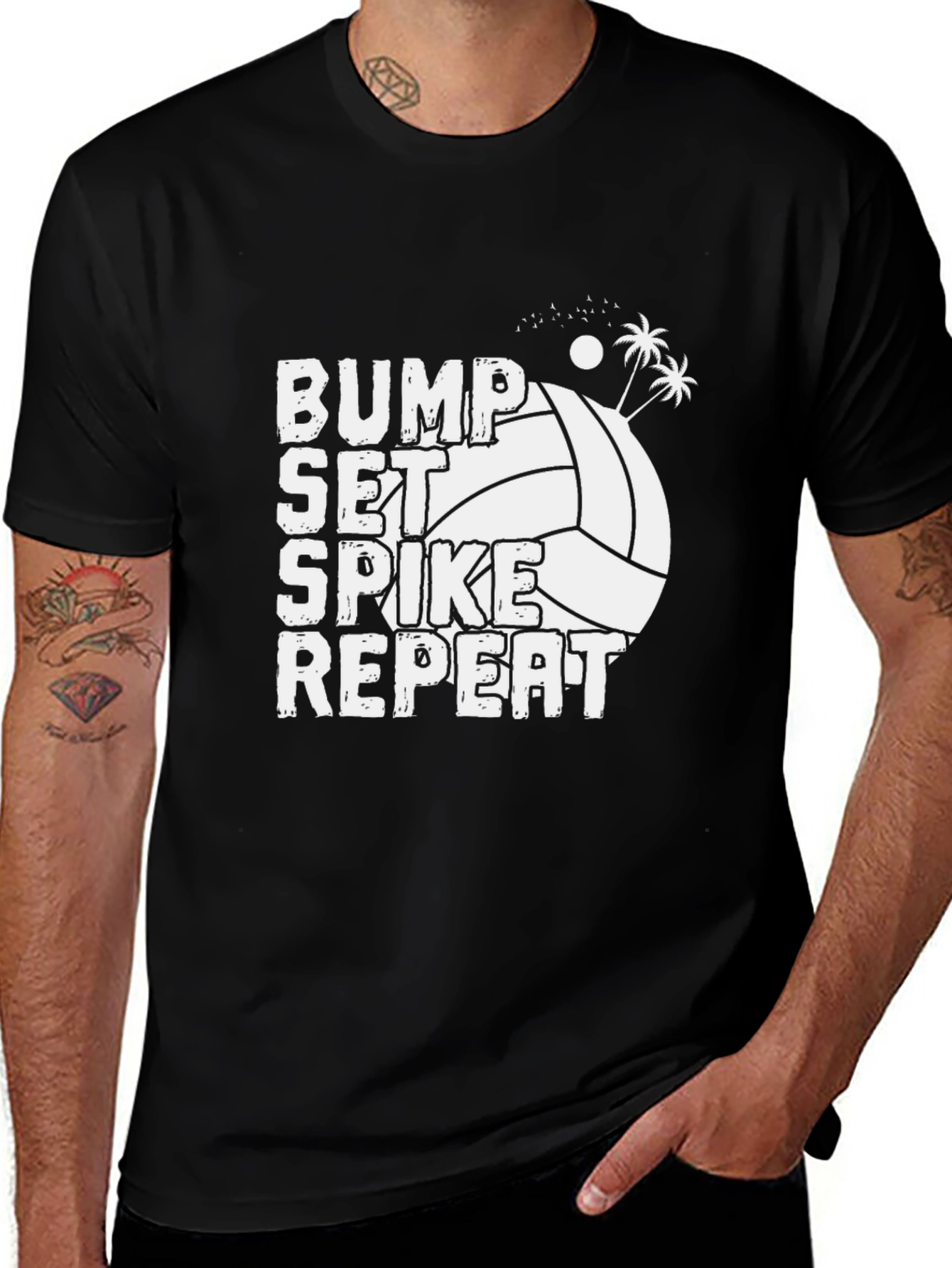 Bump Set Spike Volleyball Graphic Tee
