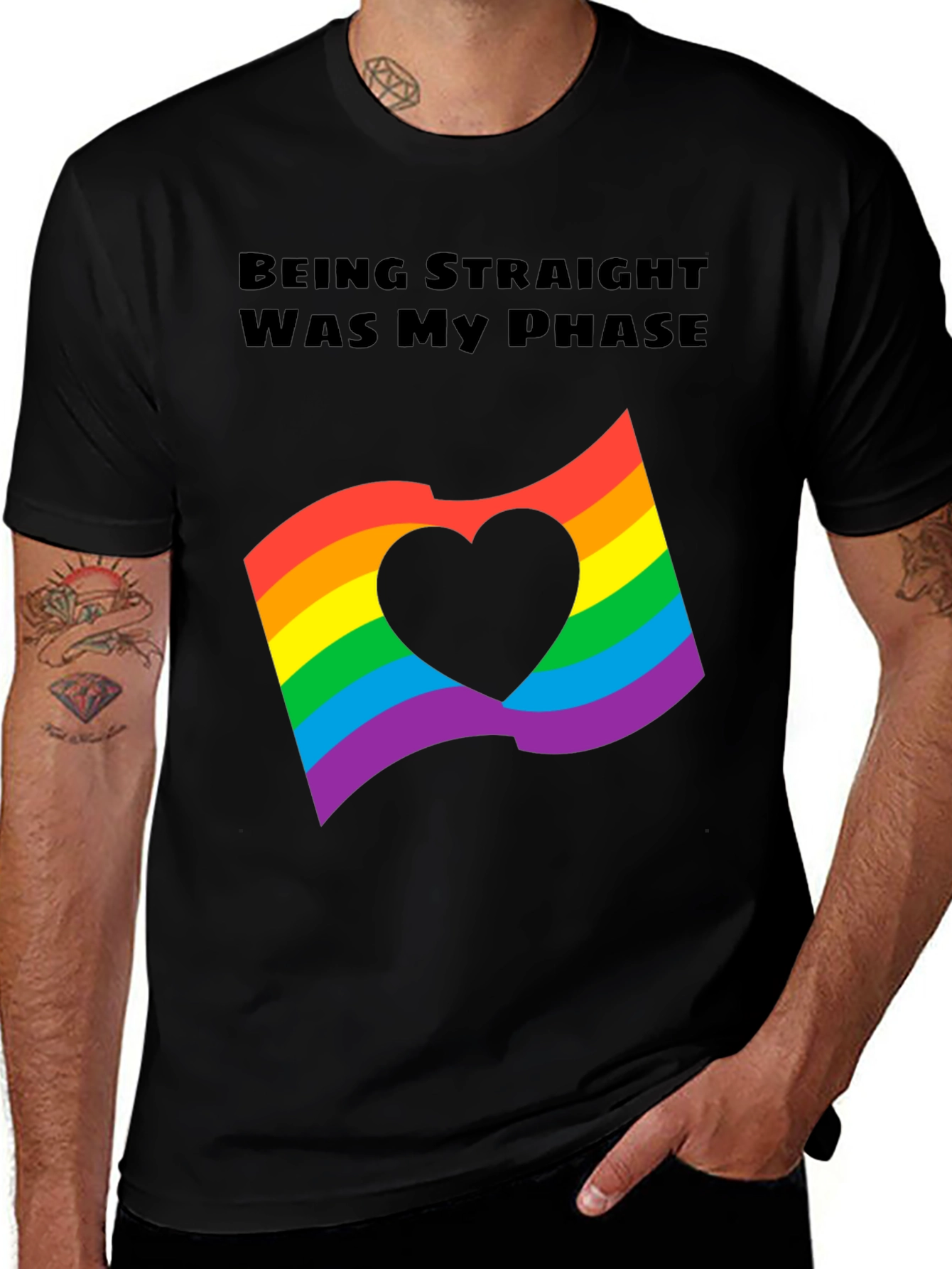 Variant 9 of Gay Pride Rainbow Flag Heart T-Shirt
