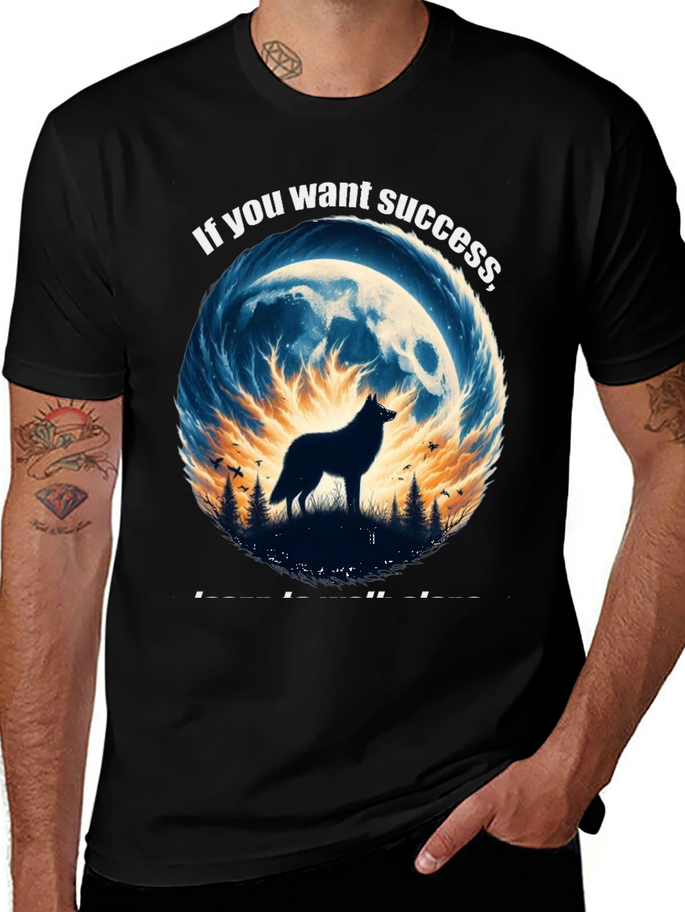 Variant 14 of Wolf Silhouette T-Shirt - Success Inspiration
