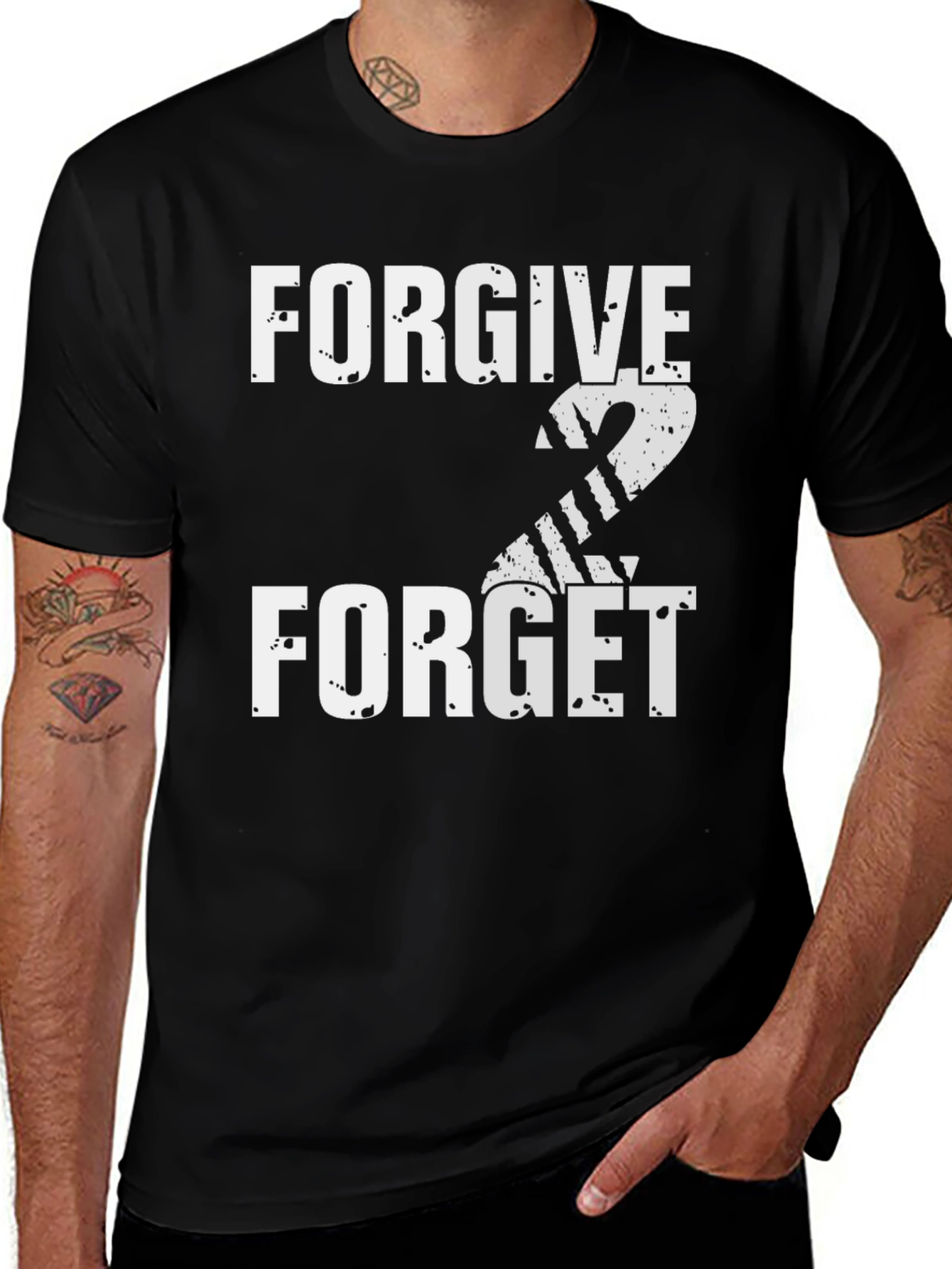 Variant 22 of Forgive 2 Forget Graphic Tee - Black Casual T-Shirt