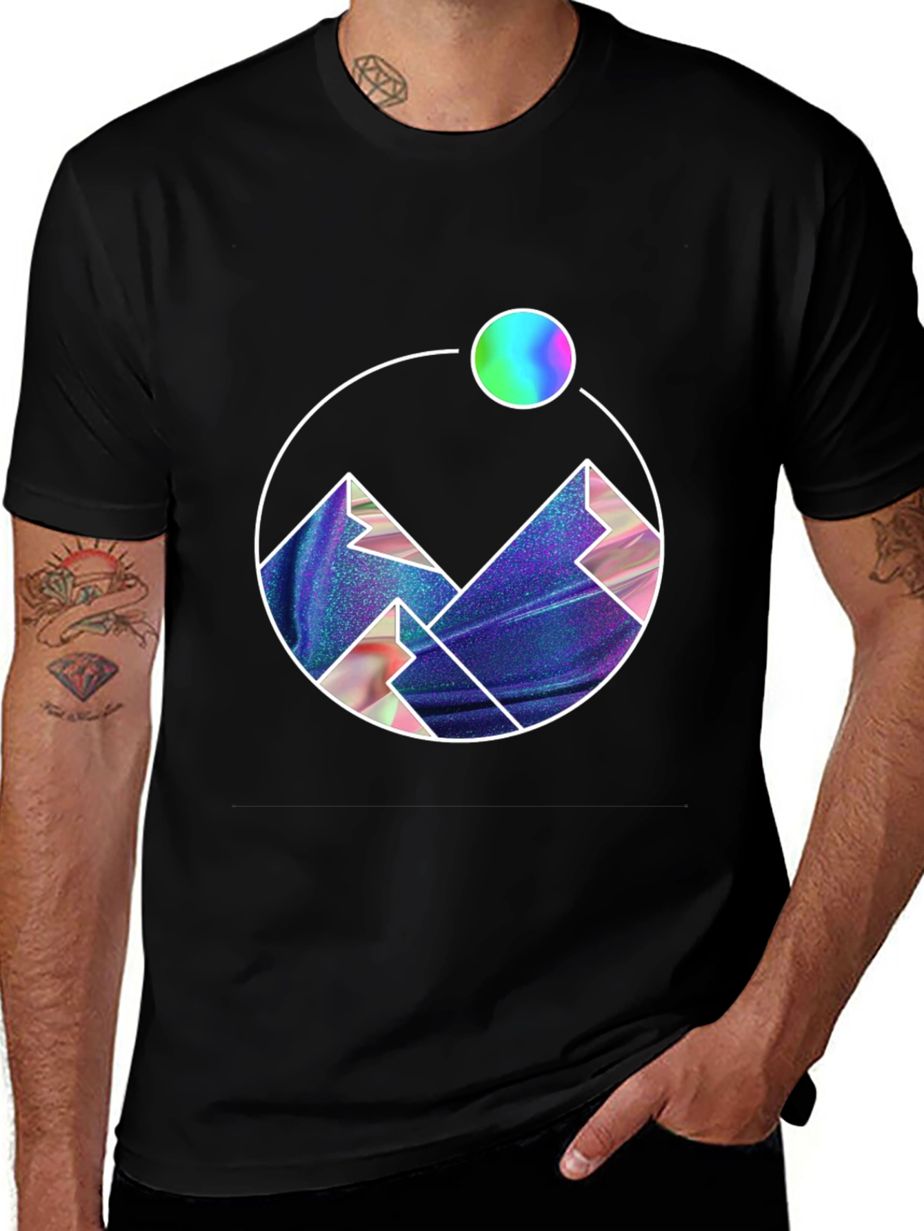 Variant 24 of Mountain Peak Graphic Print Black Tee