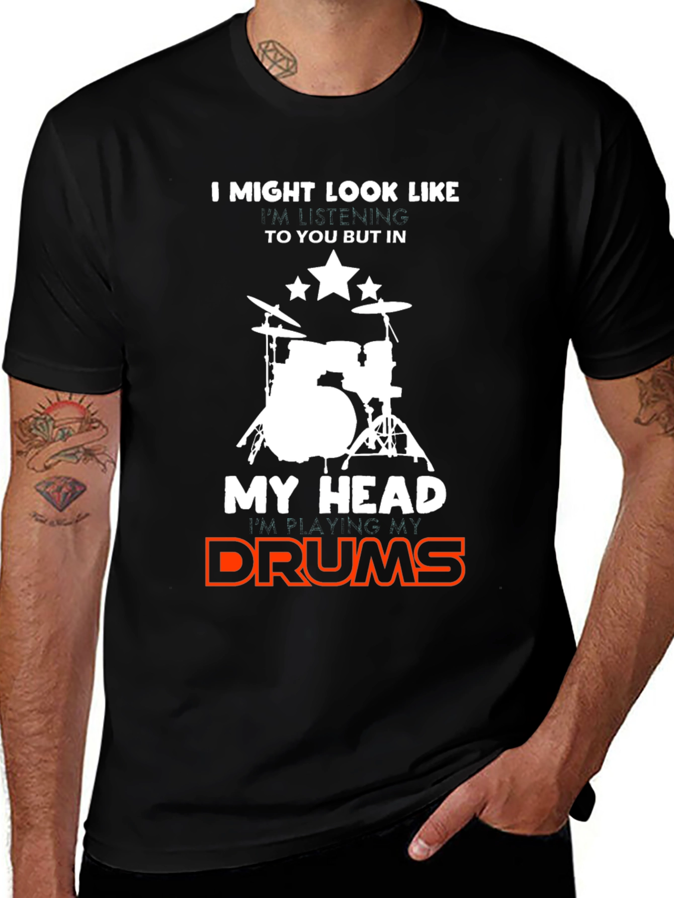 Variant 9 of Drummer's Mind T-Shirt: I Might Look Like I'm Listening to You But...