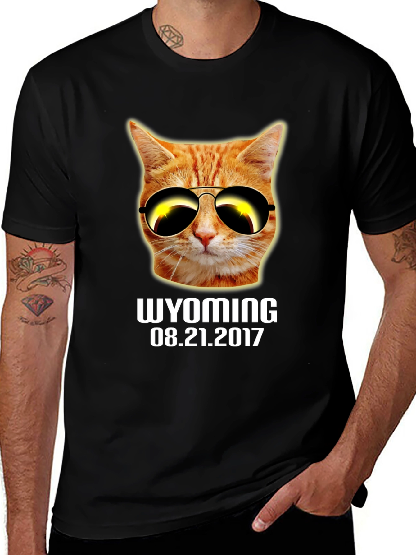 Wyoming 2017 Total Solar Eclipse Cat T-Shirt
