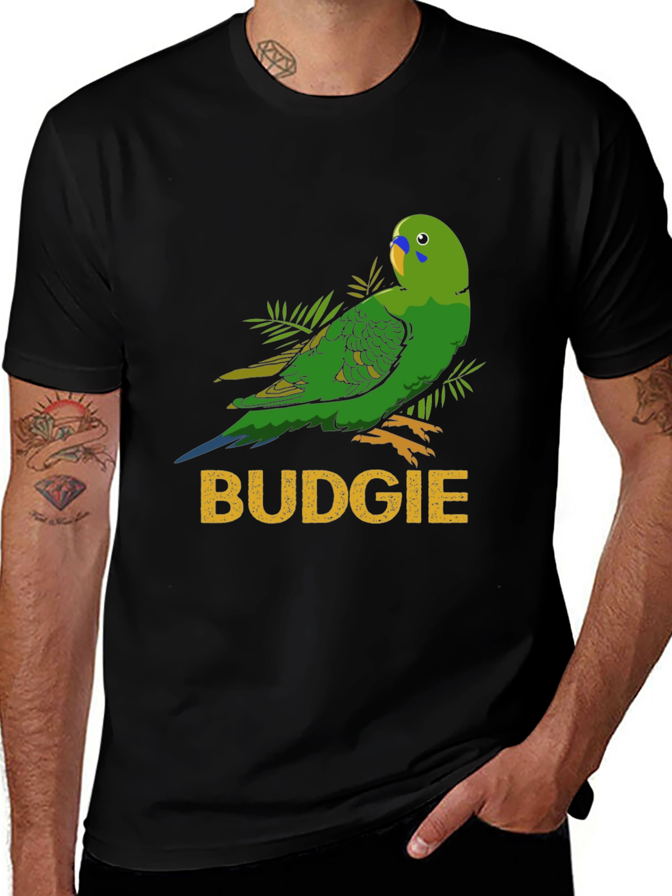 Budgie Parrot Graphic T-Shirt - Bird Lover Tee