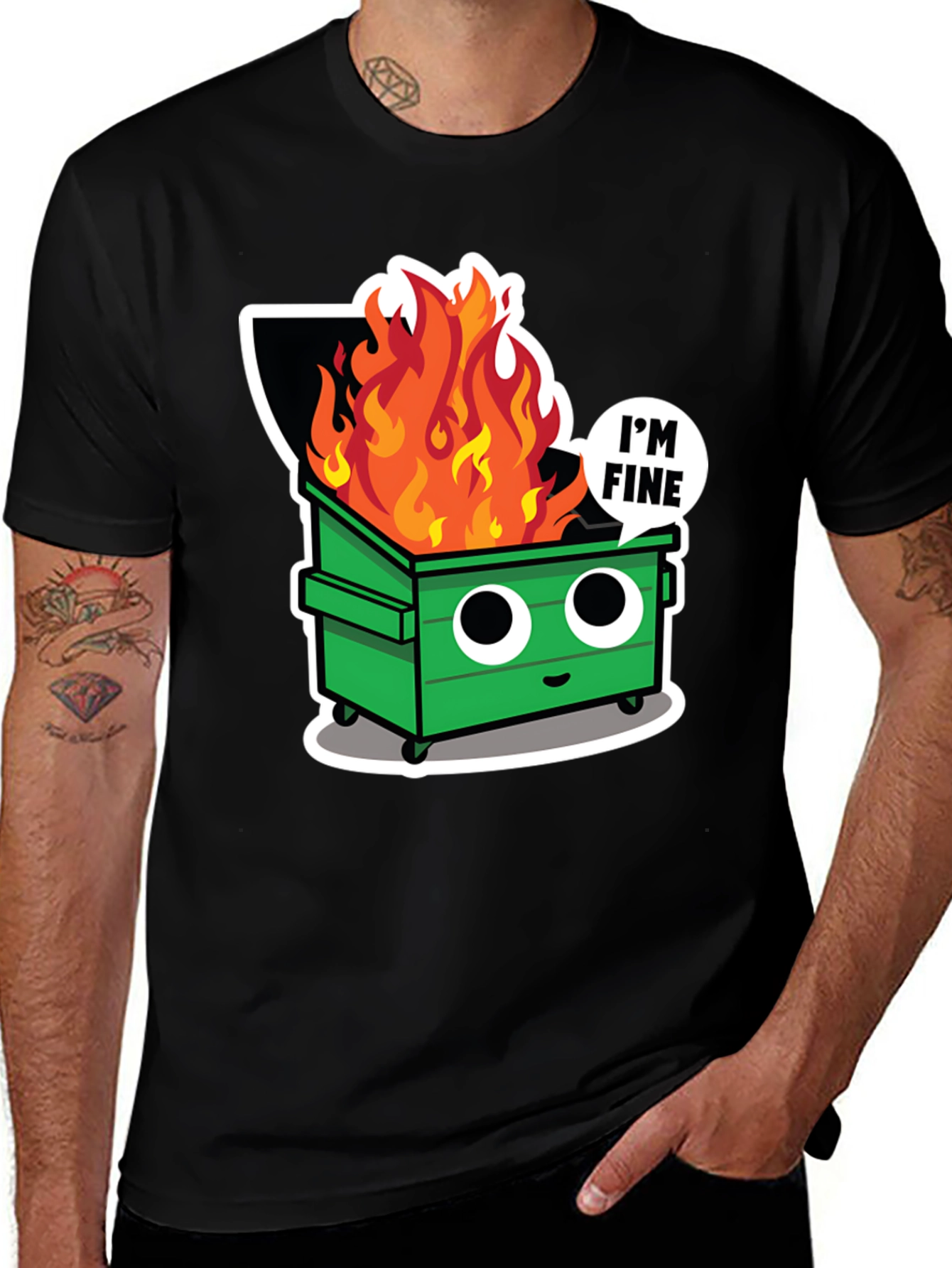 Variant 6 of Dumpster Fire T-Shirt - I'm Fine Tee