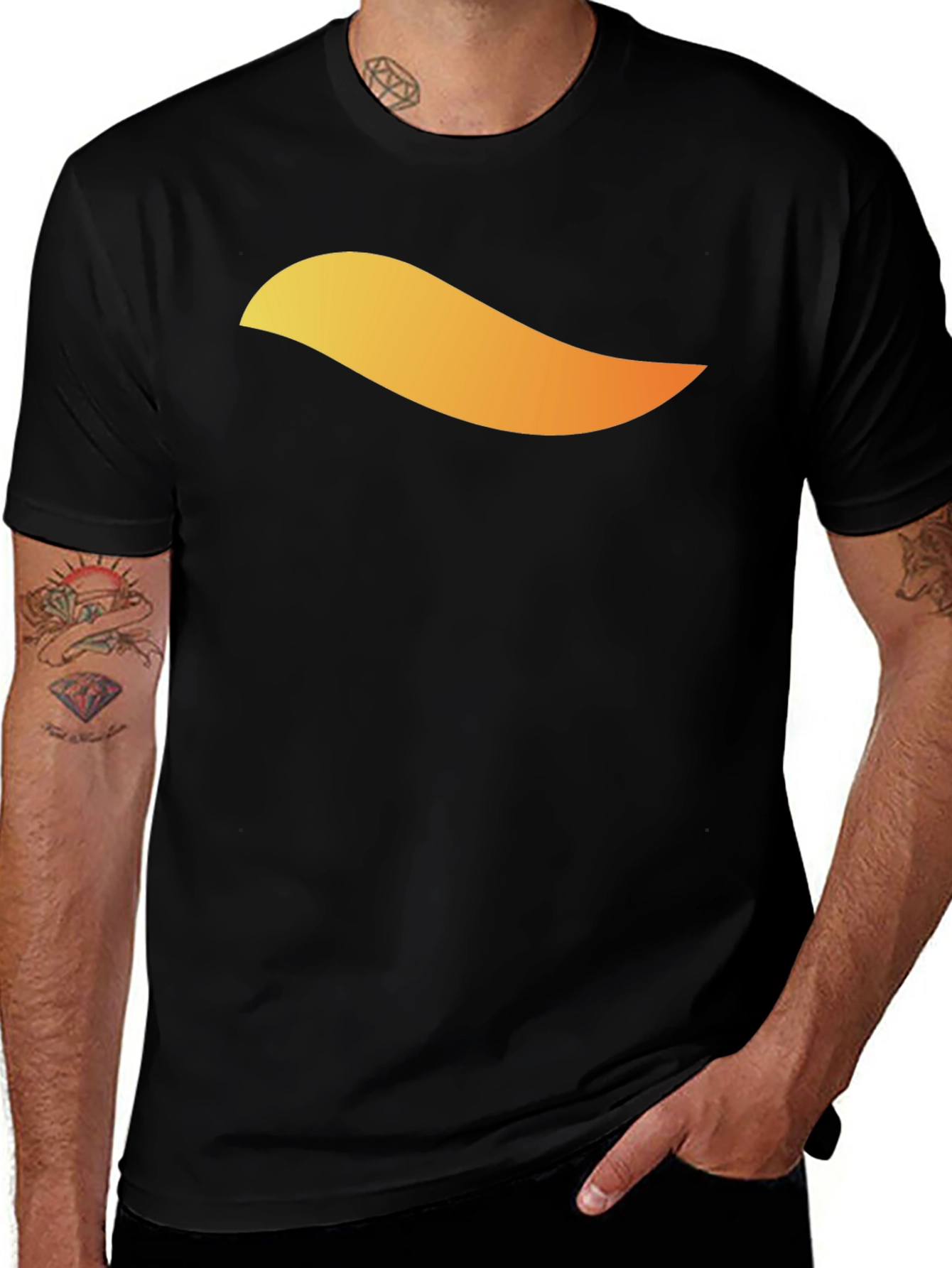 Variant 10 of Men's Black T-Shirt with Abstract Graphic