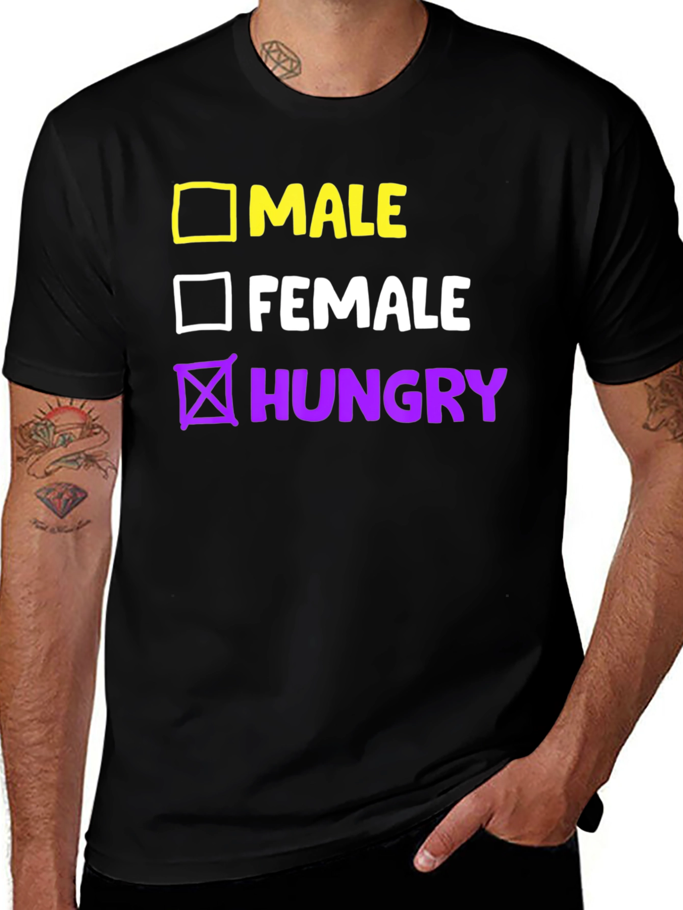 Variant 4 of Funny 'Hungry' Checkbox T-Shirt - Unisex Graphic Tee